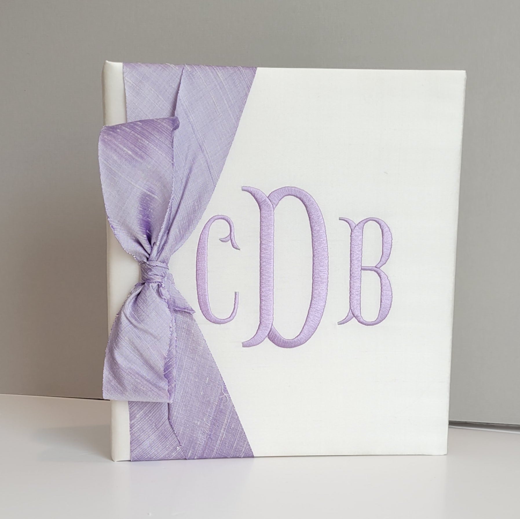 Baby Memory Book - Ivory Silk (w/ Silk Bow)