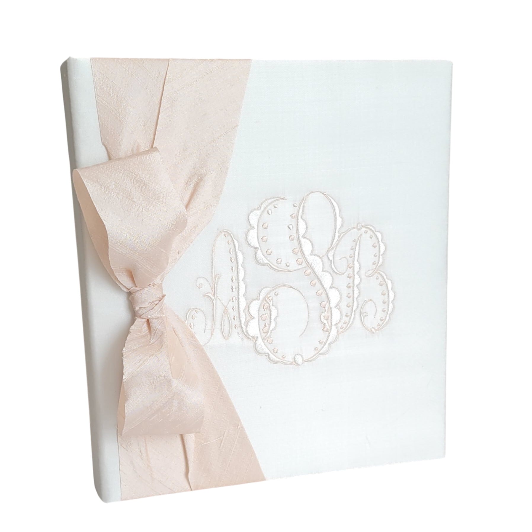 Baby Memory Book - Ivory Silk (w/ Silk Bow)