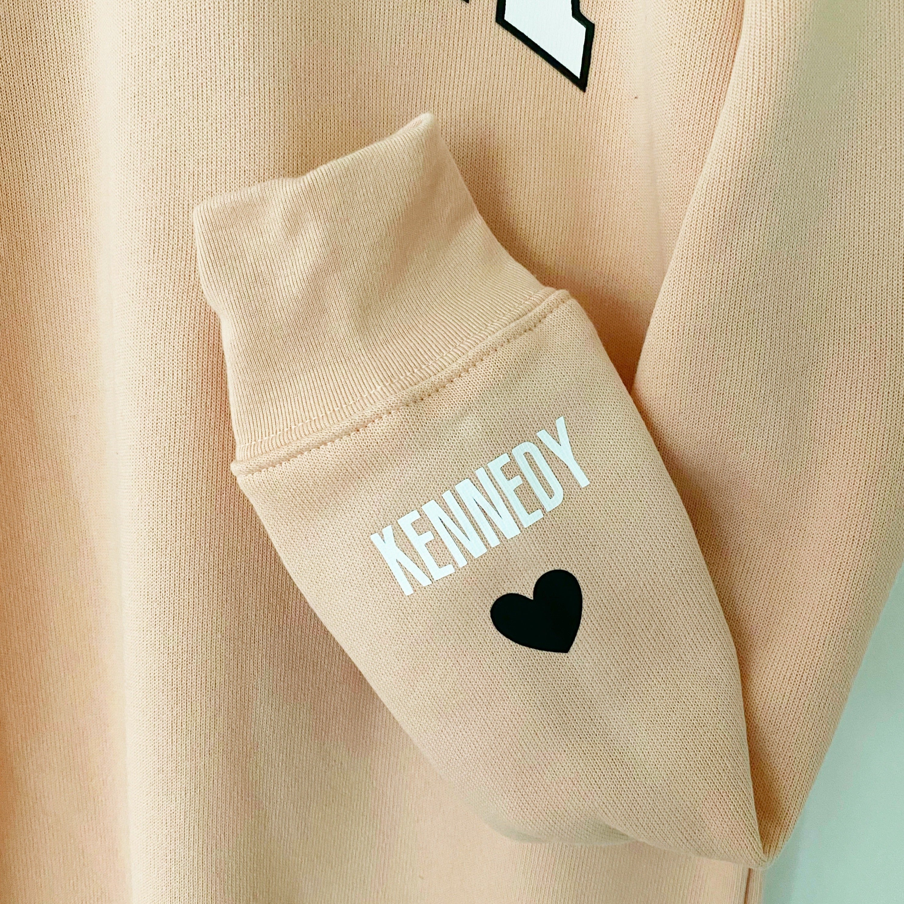 Love On The Cuff ♡ Blush Mama Sweatshirt With Personalized Cuff