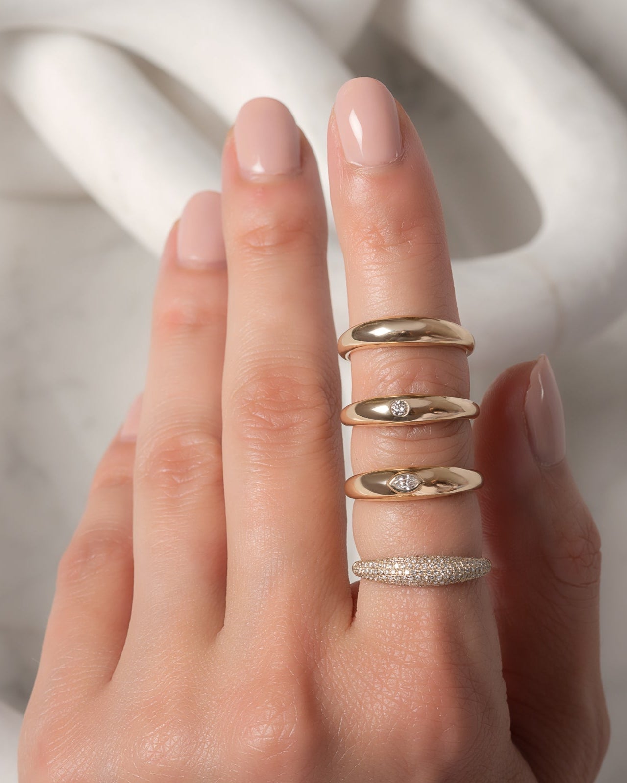 Diamond Pave Dome Ring