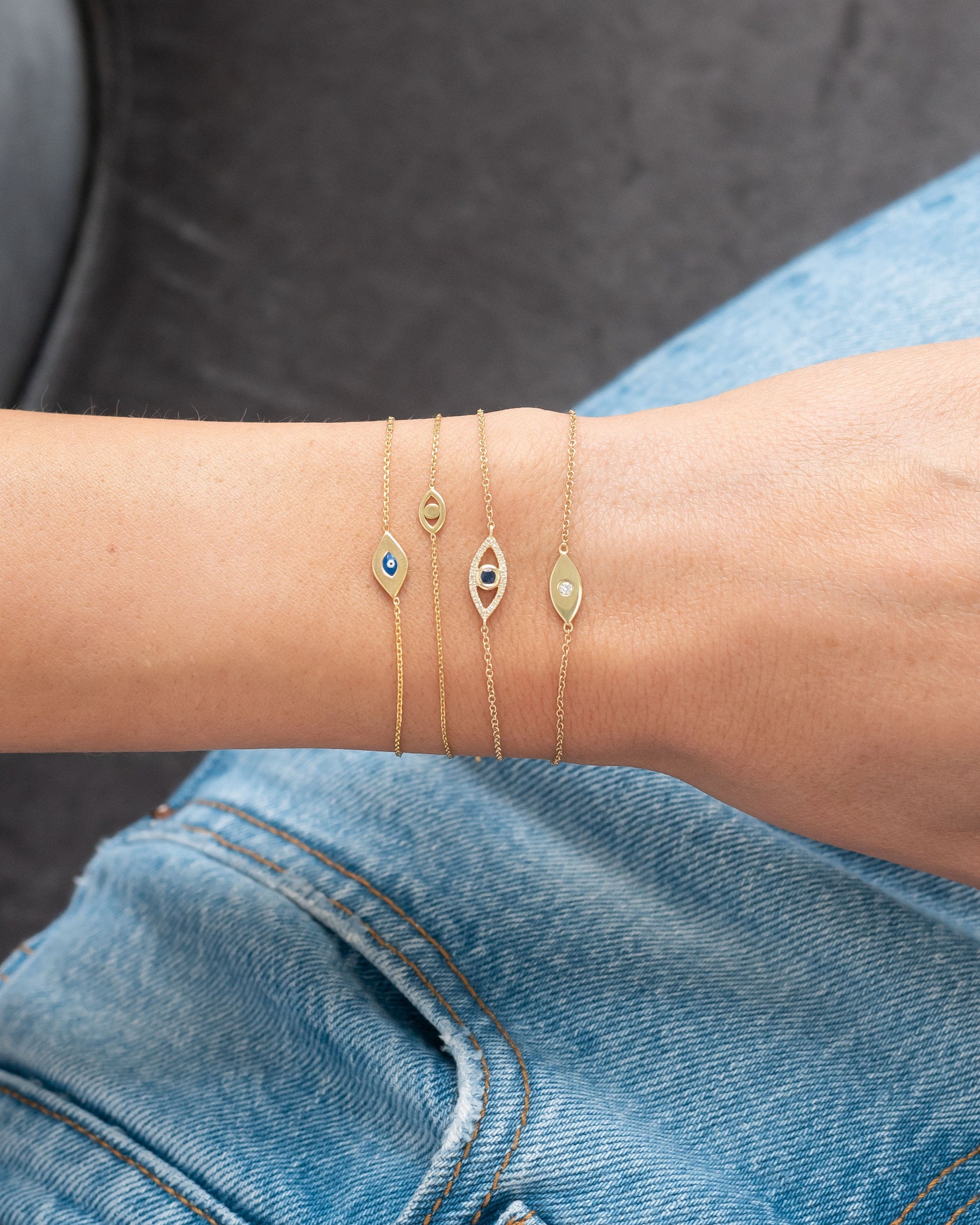 Diamond And Sapphire Evil Eye Bracelet