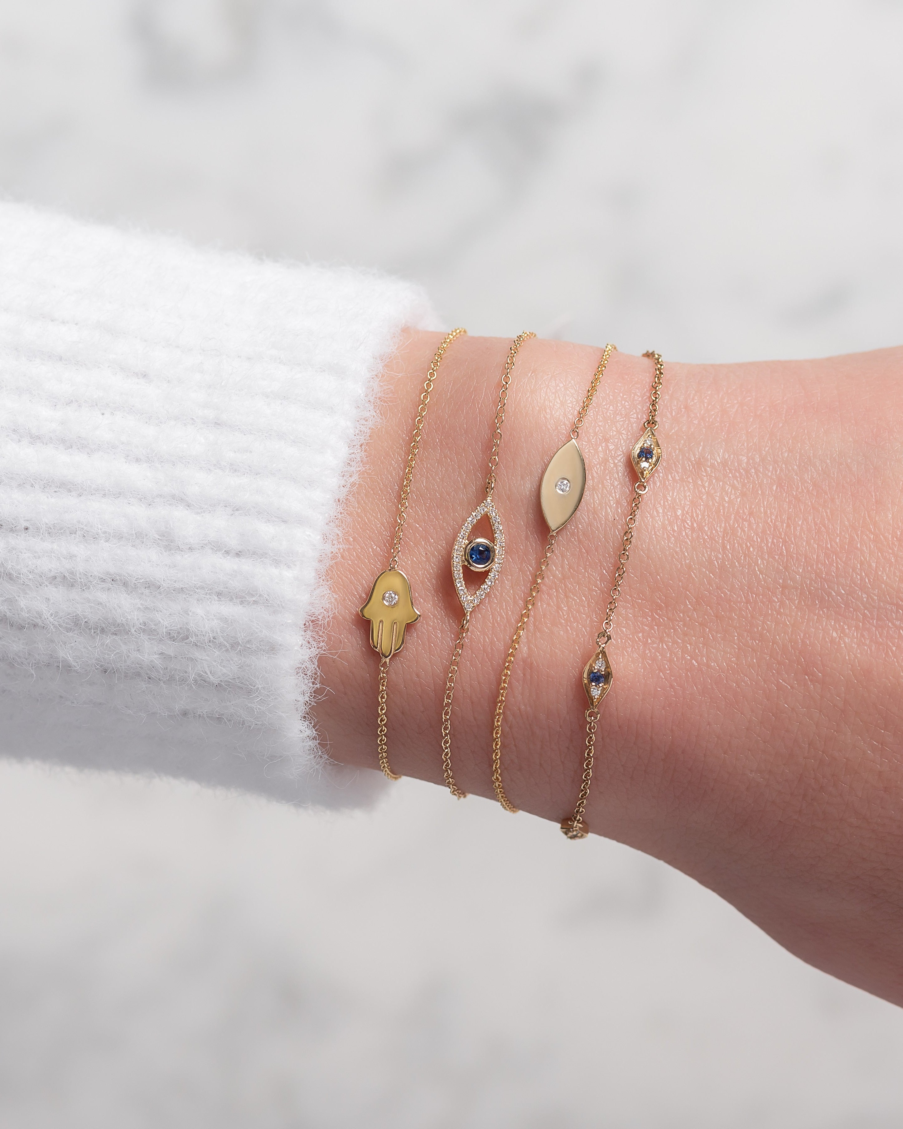 Diamond And Sapphire Evil Eye Bracelet