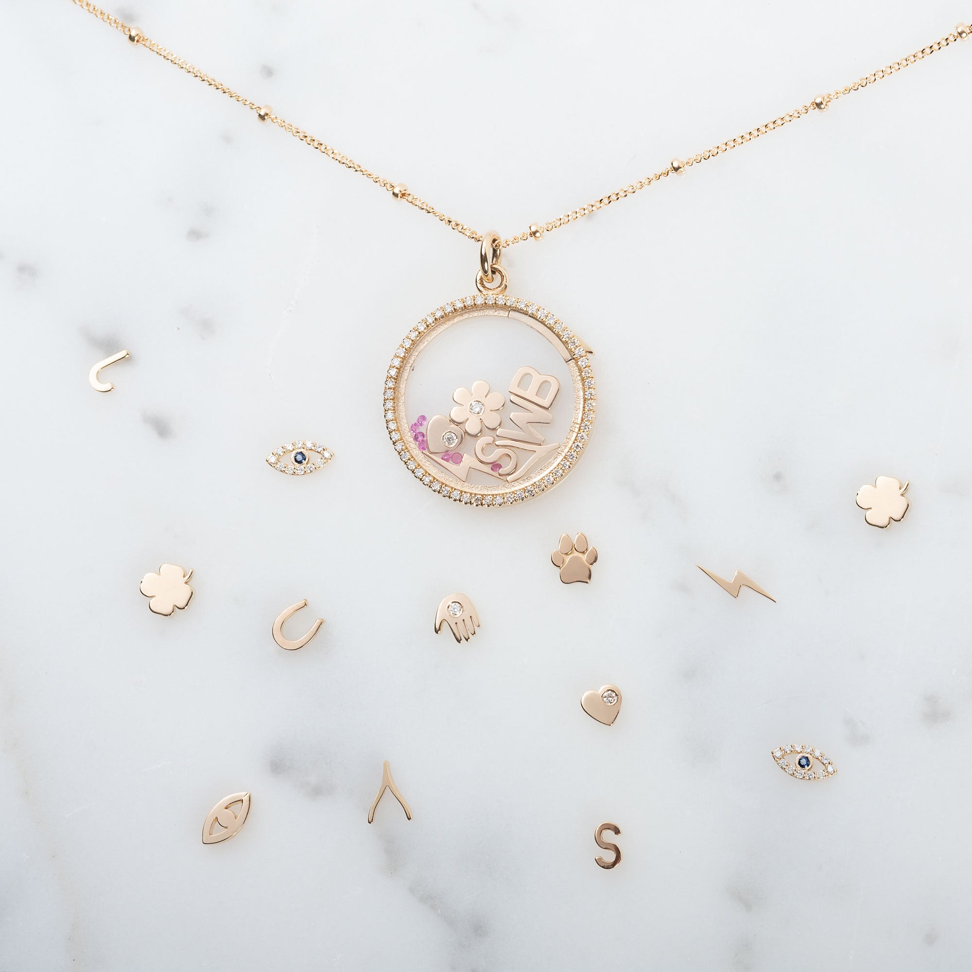 14k Gold Clover For Locket