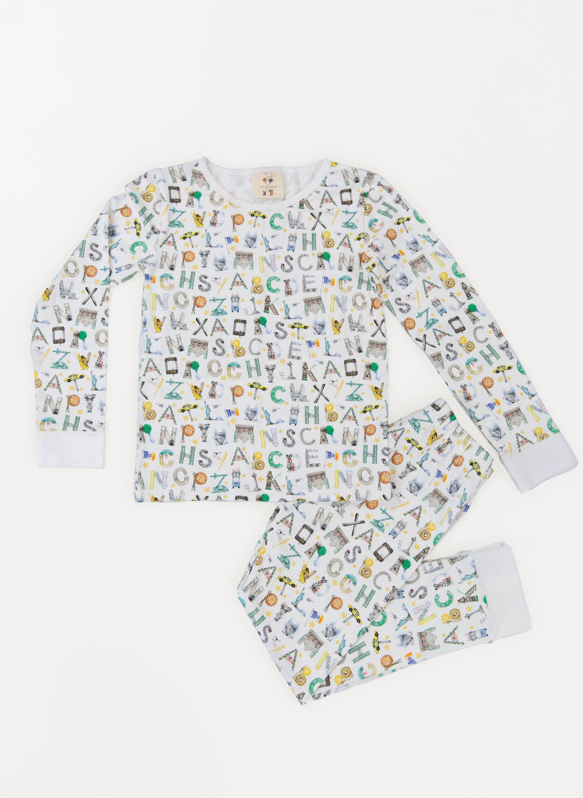 Two Piece Pajamas - Nyc Alphabet Soup
