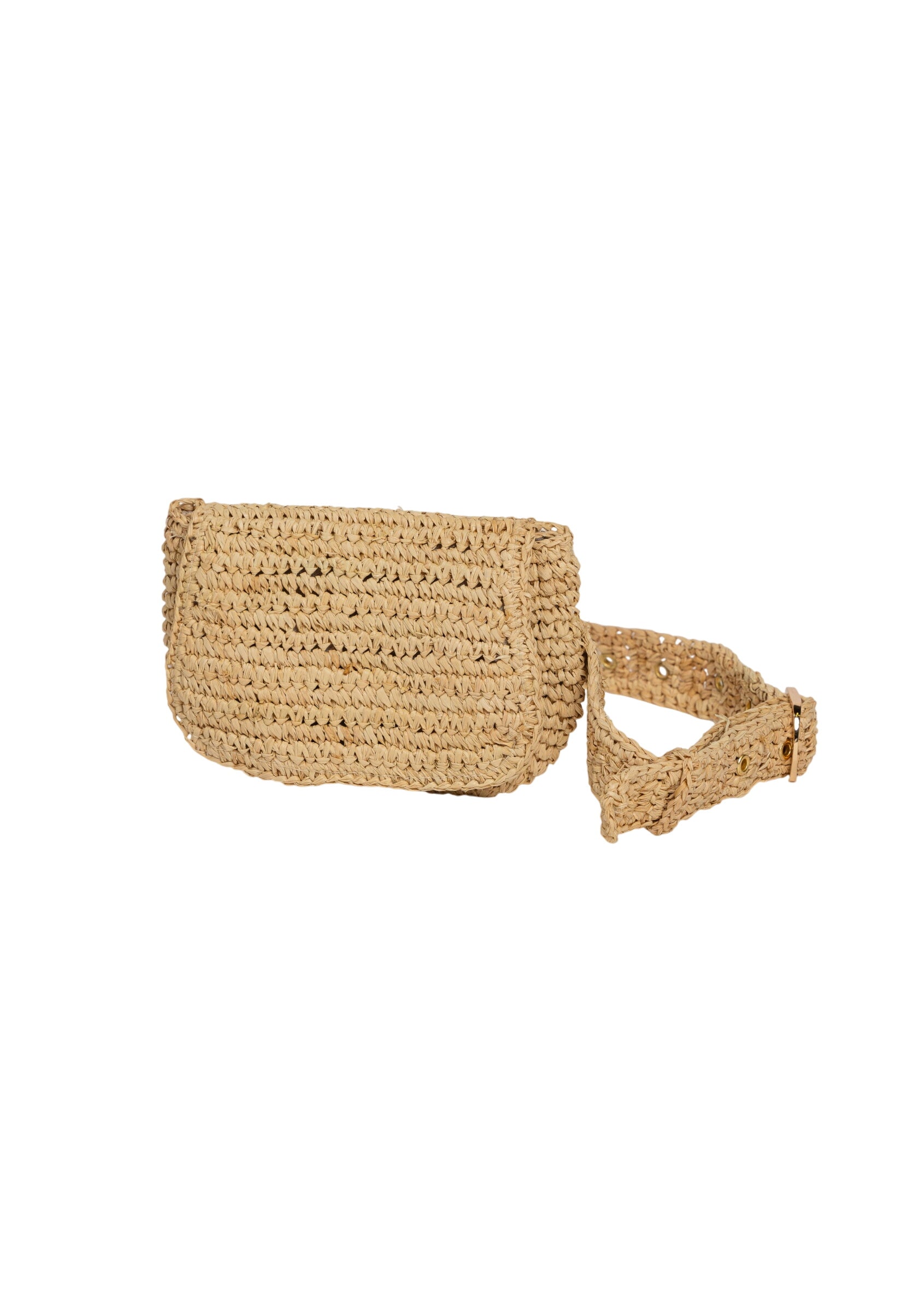 Straw Belt Bag- Natural
