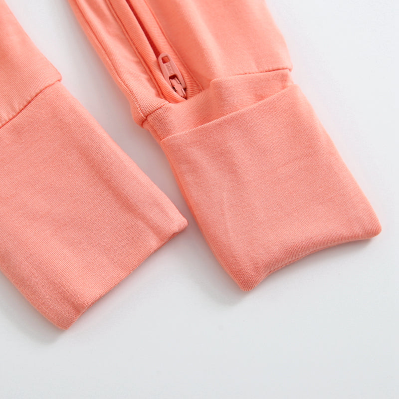 Joyful Coral Zippered Baby Romper