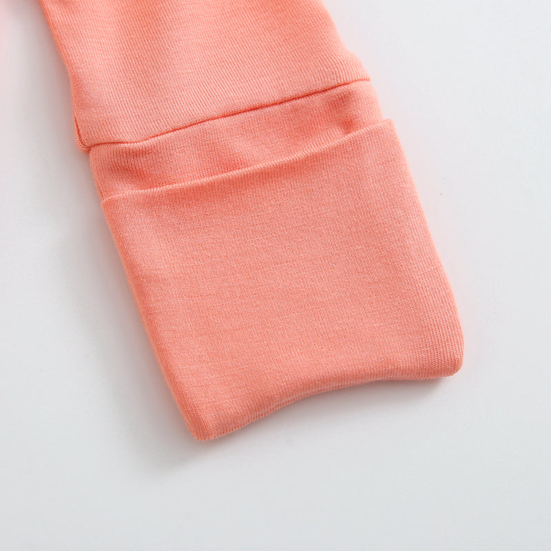 Joyful Coral Zippered Baby Romper