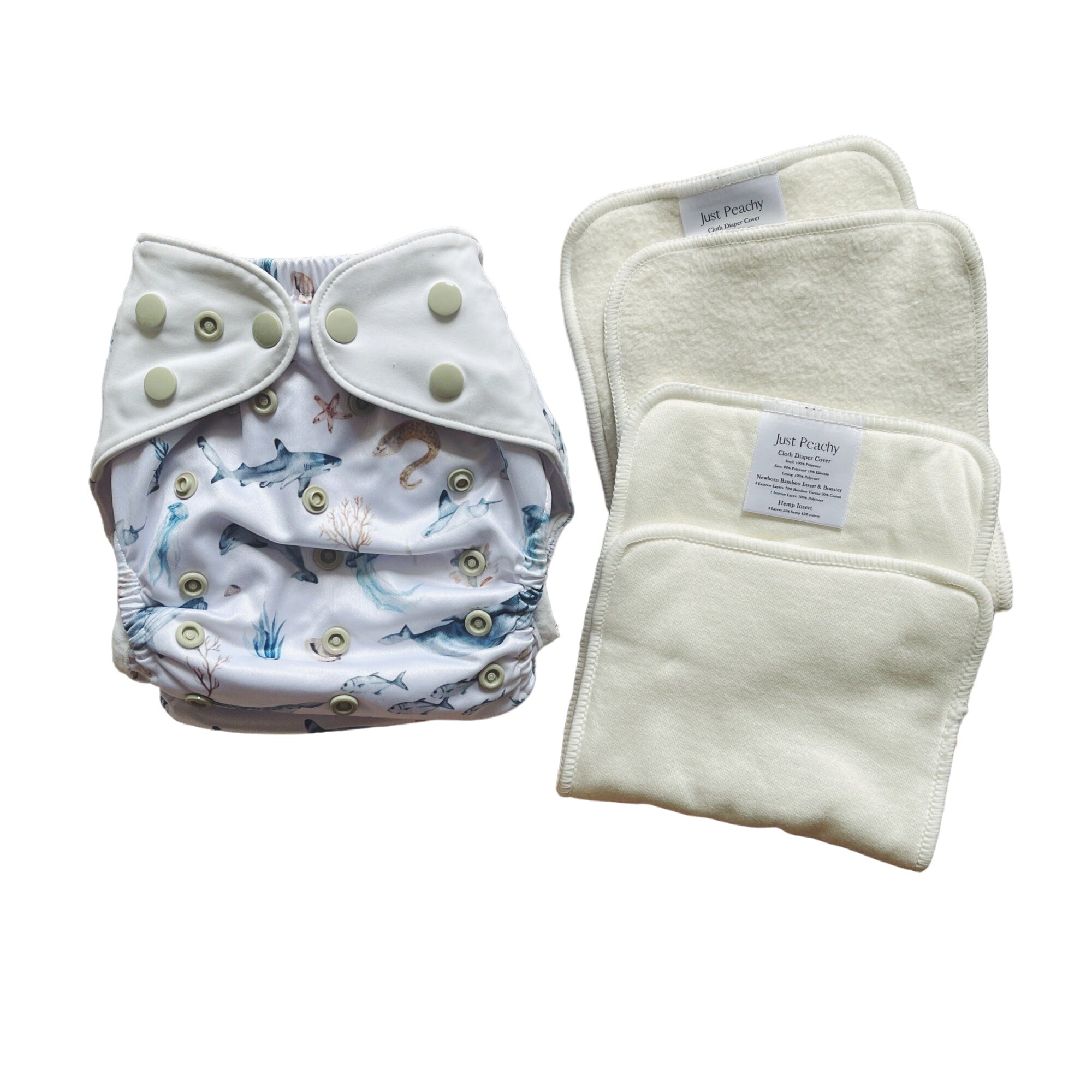 Cloth Diapers - Nature Collection - Single Diaper Set + Inserts