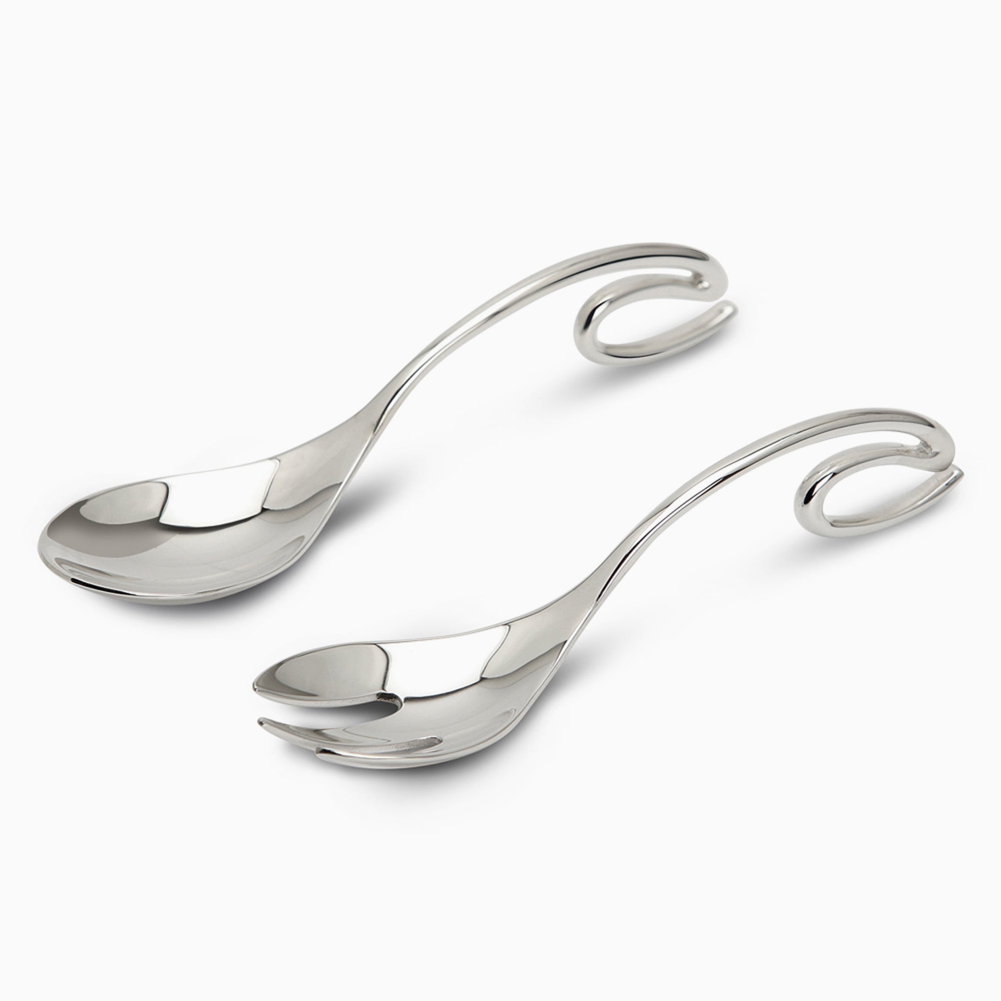 Curve Sterling Silver Baby Spoon And Fork Set By Krysaliis