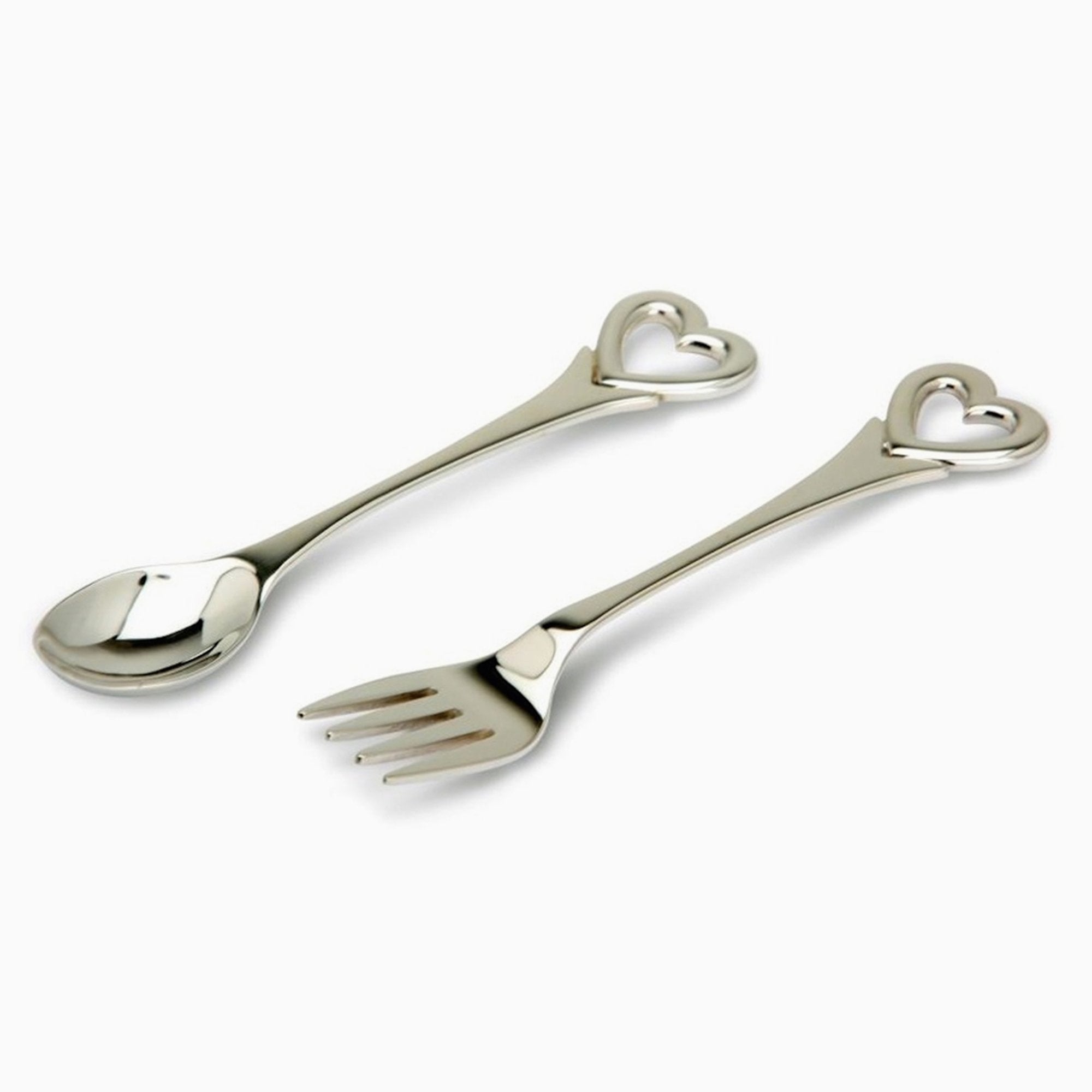 Heart Sterling Silver Baby Spoon & Fork Set By Krysaliis