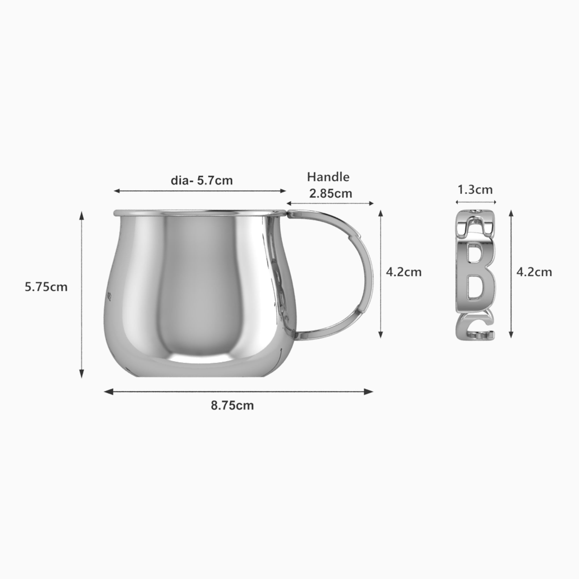 Krysaliis Sterling Silver Baby Cup - Abc