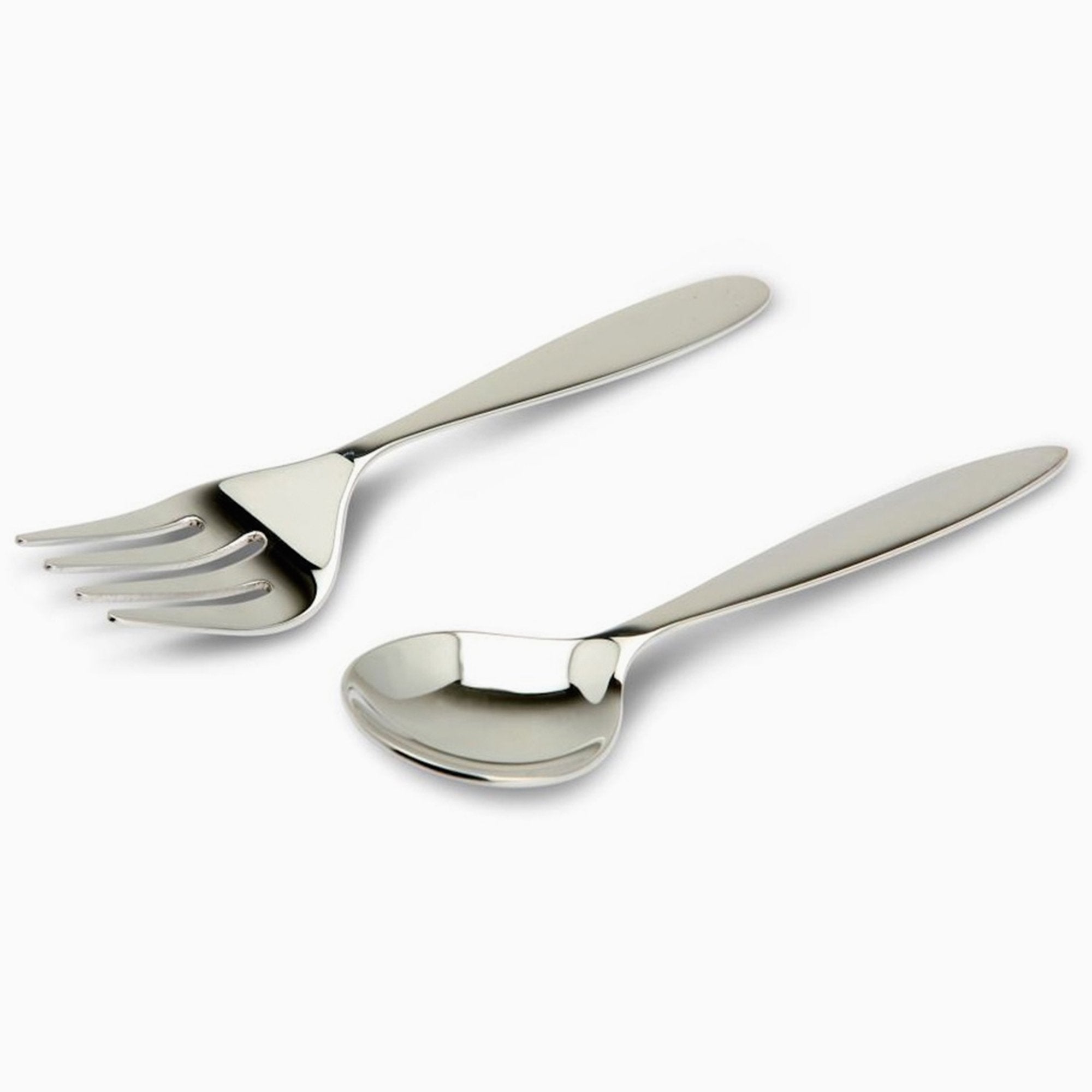 Classic Sterling Silver Baby Spoon & Fork Set By Krysaliis