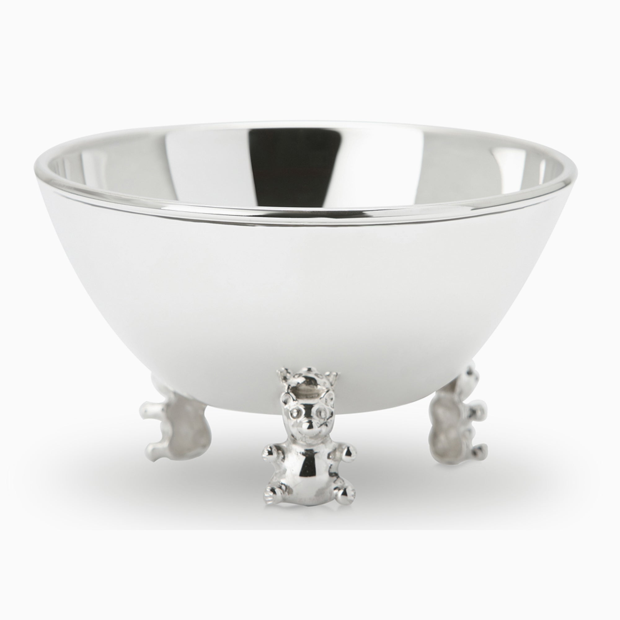Teddy Sterling Silver Baby Feeding Bowl By Krysaliis