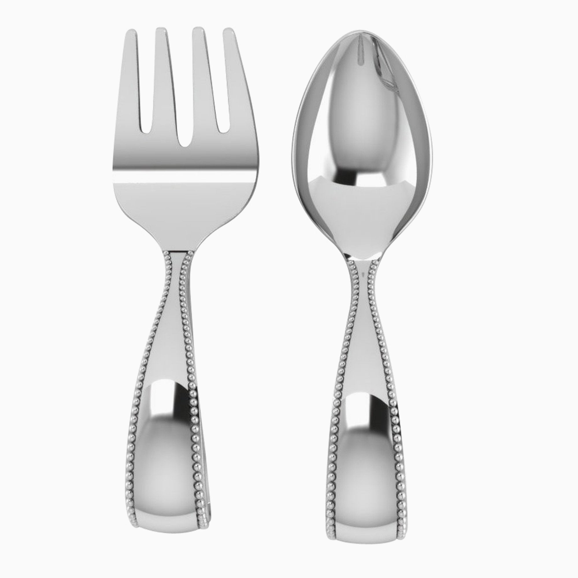 Beaded Loop Sterling Silver Baby Spoon & Fork Set By Krysaliis