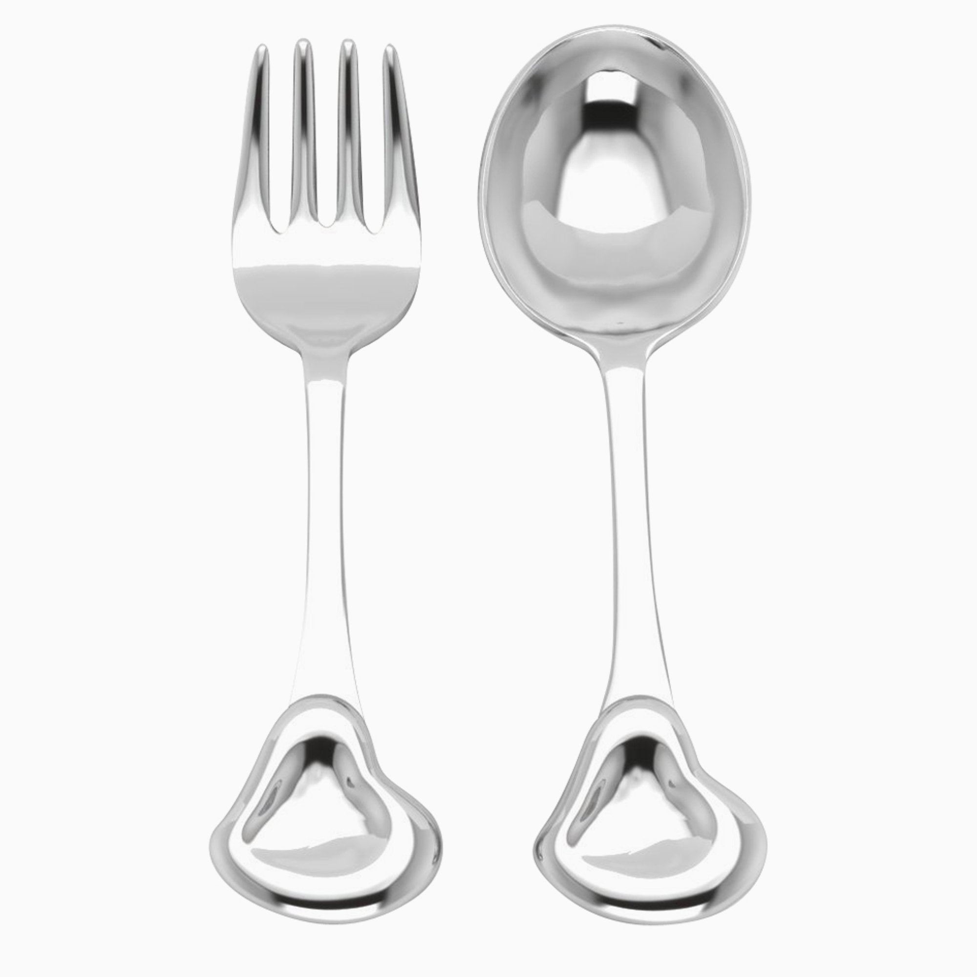 Sterling Silver Sweetheart Baby Spoon & Fork Set By Krysaliis
