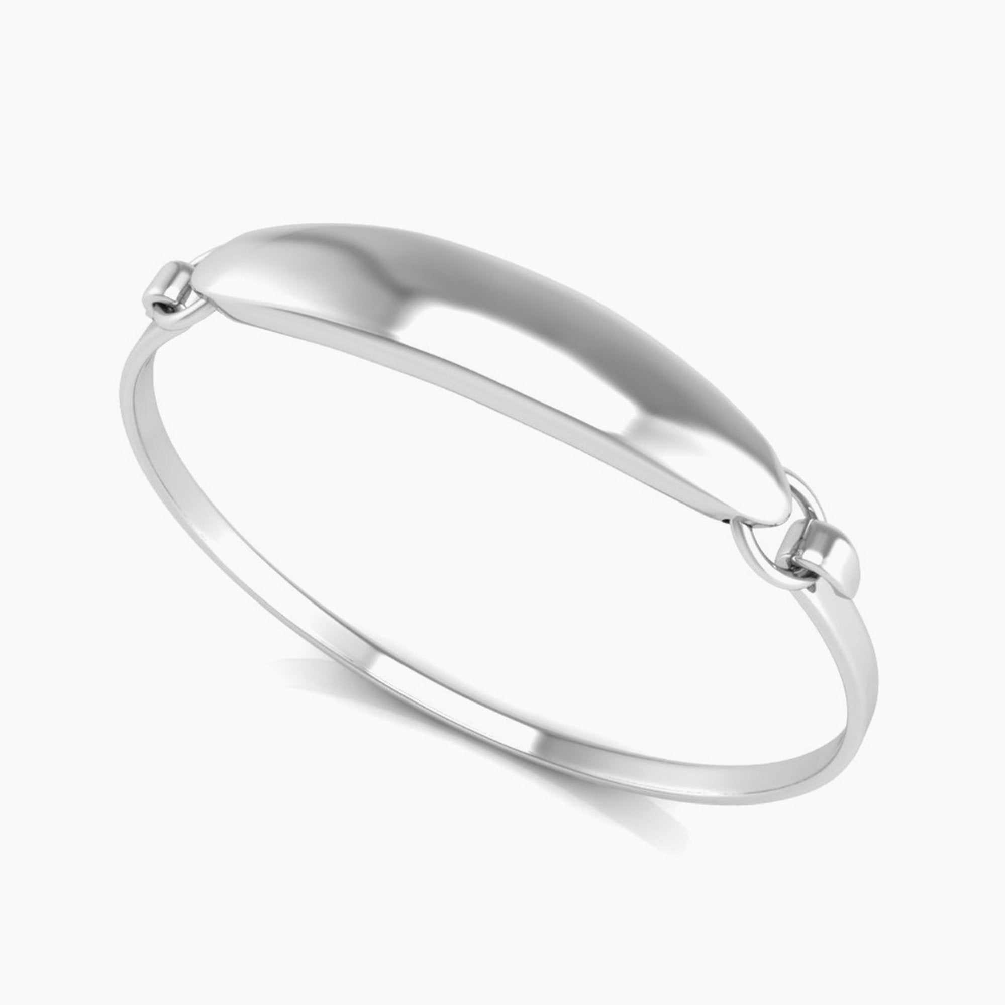 Sterling Silver Baby Id Bracelet Bangle By Krysaliis