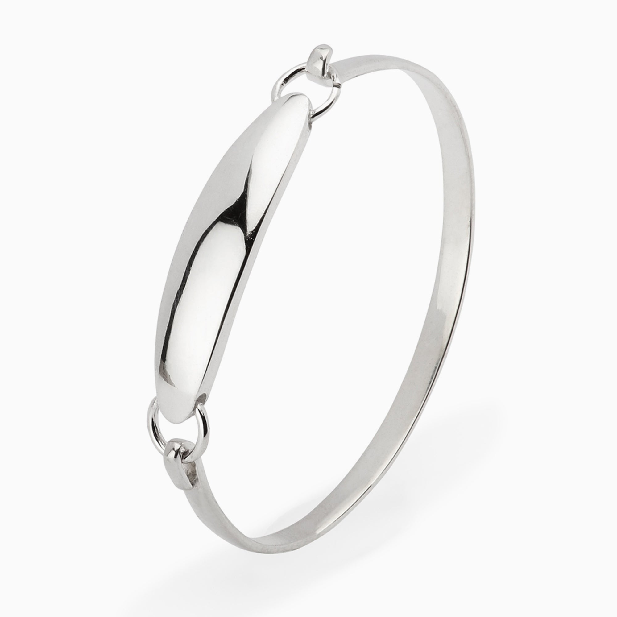 Sterling Silver Baby Id Bracelet Bangle By Krysaliis