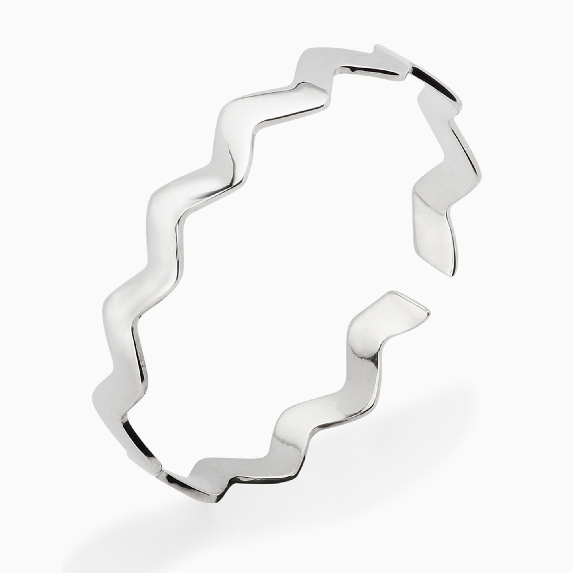 Sterling Silver Baby Zigzag Bracelet Bangle By Krysaliis