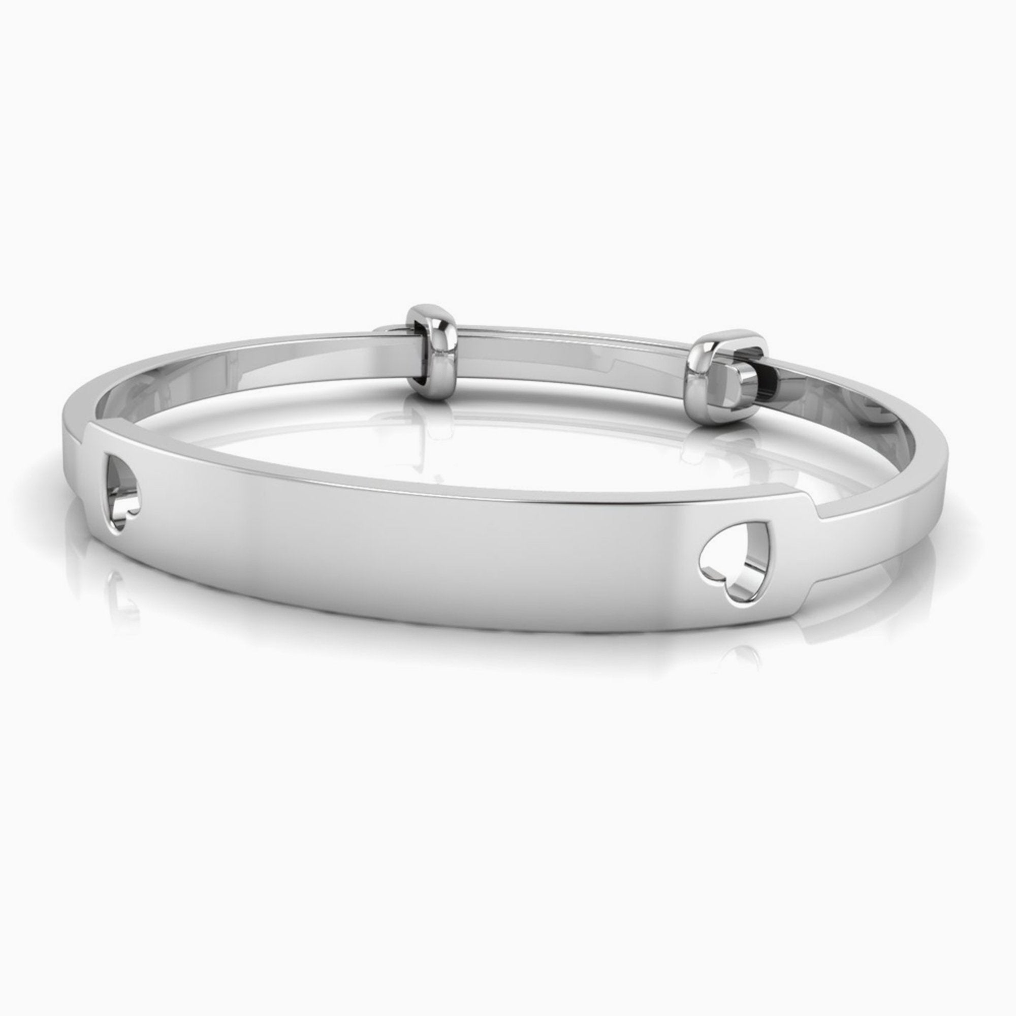 Sterling Silver Expandable Heart Bracelet Bangle By Krysaliis