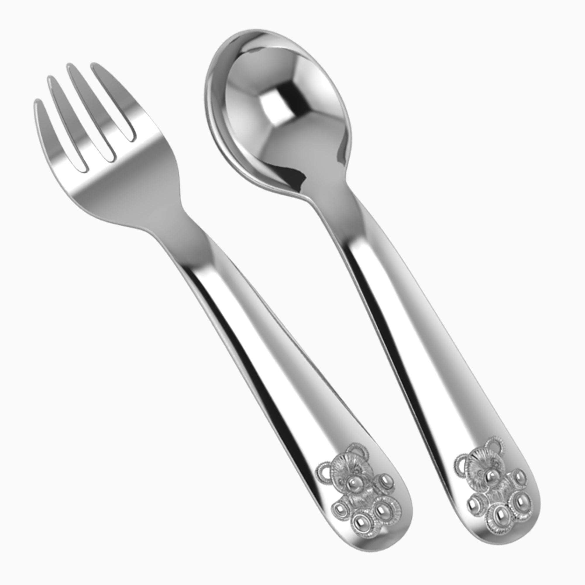 Teddy Silver Plate Classic Spoon Fork Set By Krysaliis