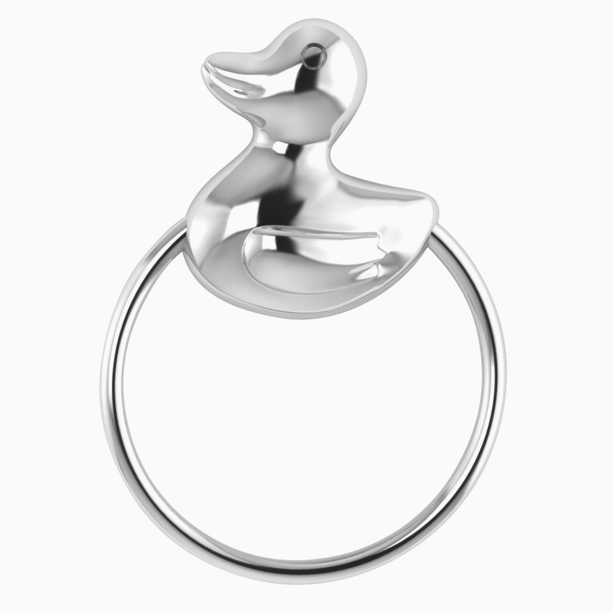 Krysaliis Sterling Silver Baby Rattle - Duck Ring