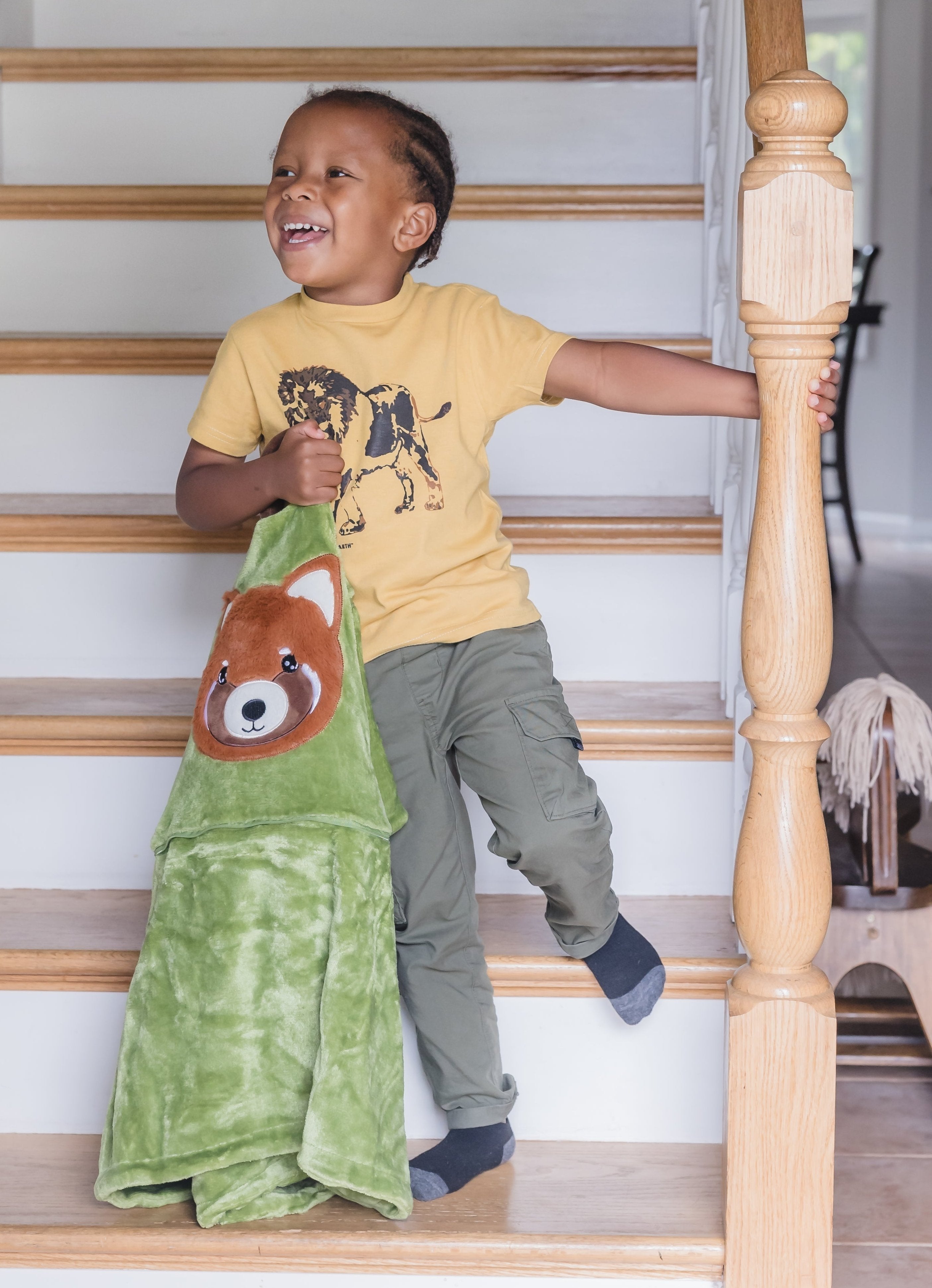 Plush Red Panda Case With Attached Blanket Inside