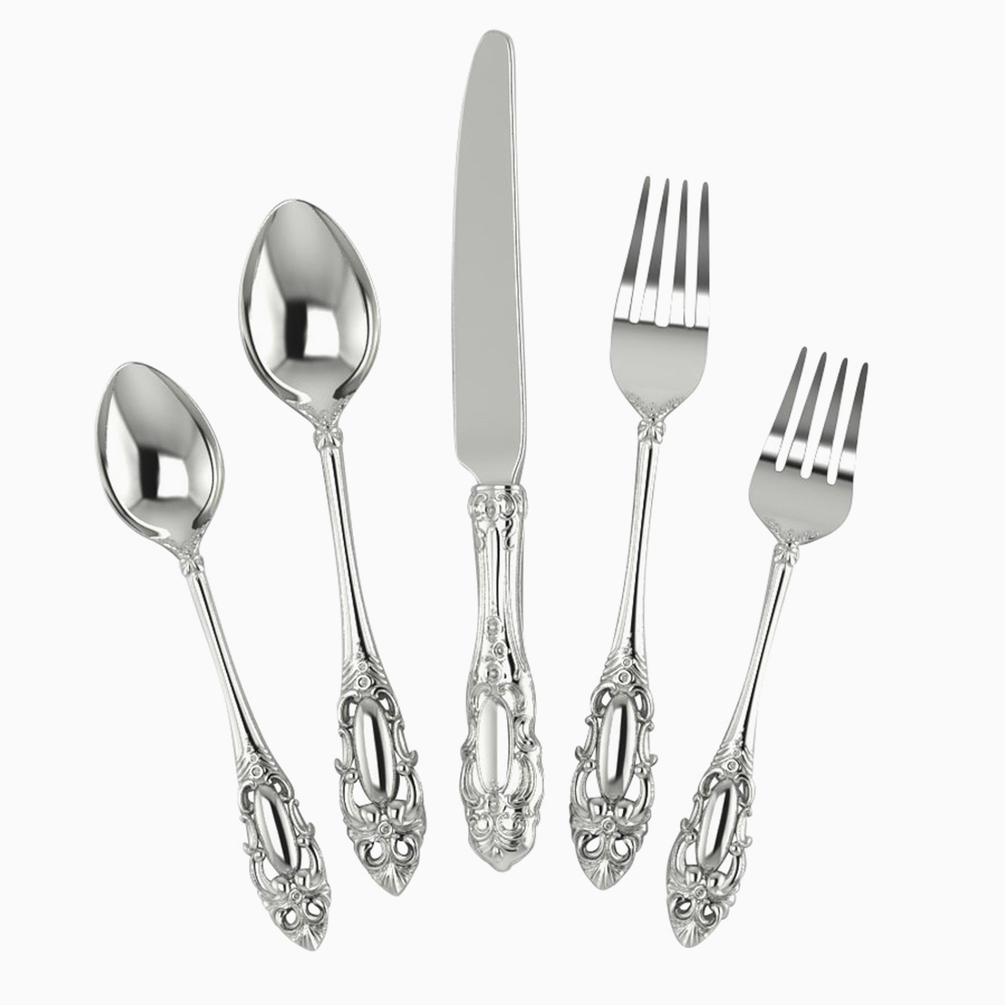 Victorian 5-piece Silver Plate Flatware Set By Krysaliis