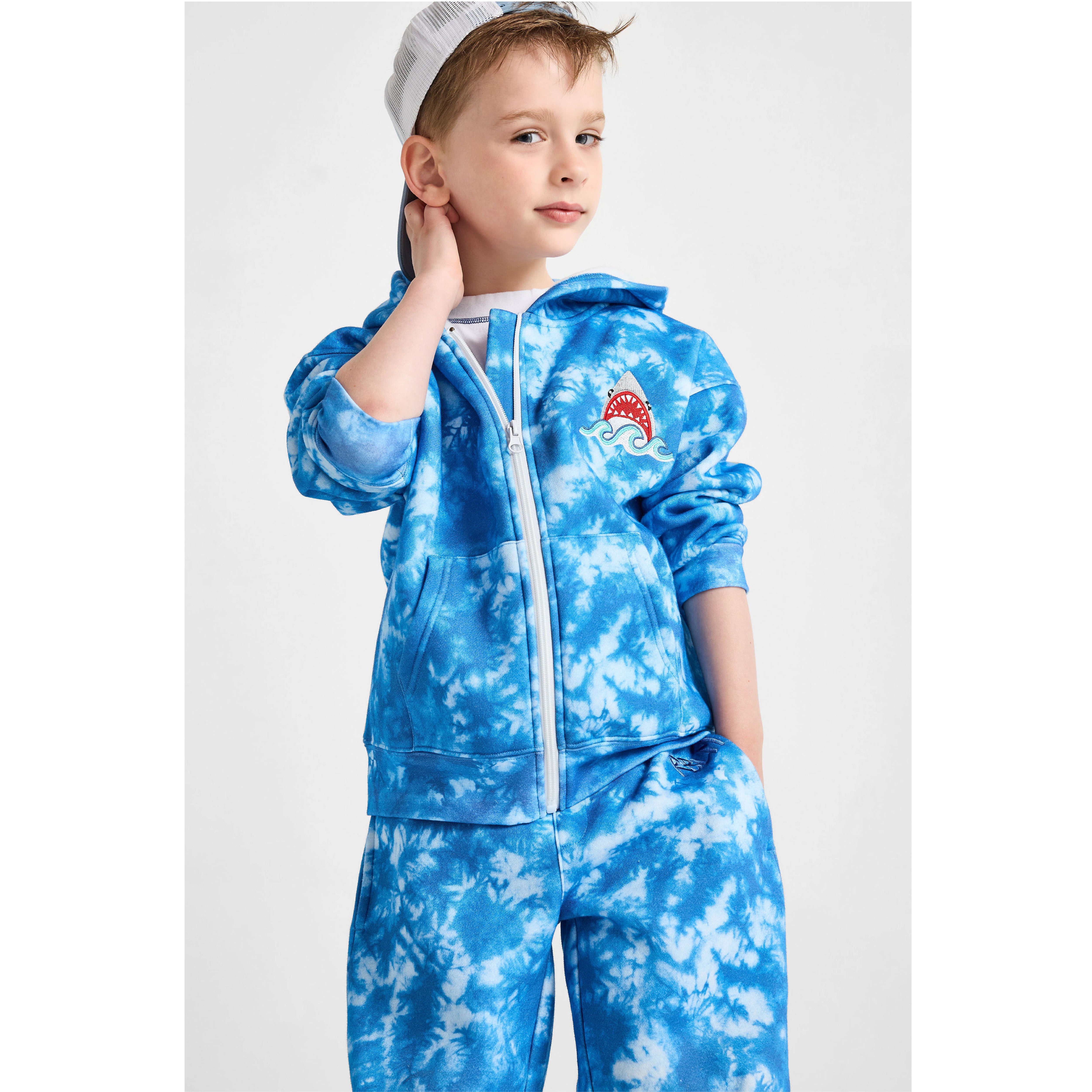 Shark Tie-dye Zip-up Hoodie