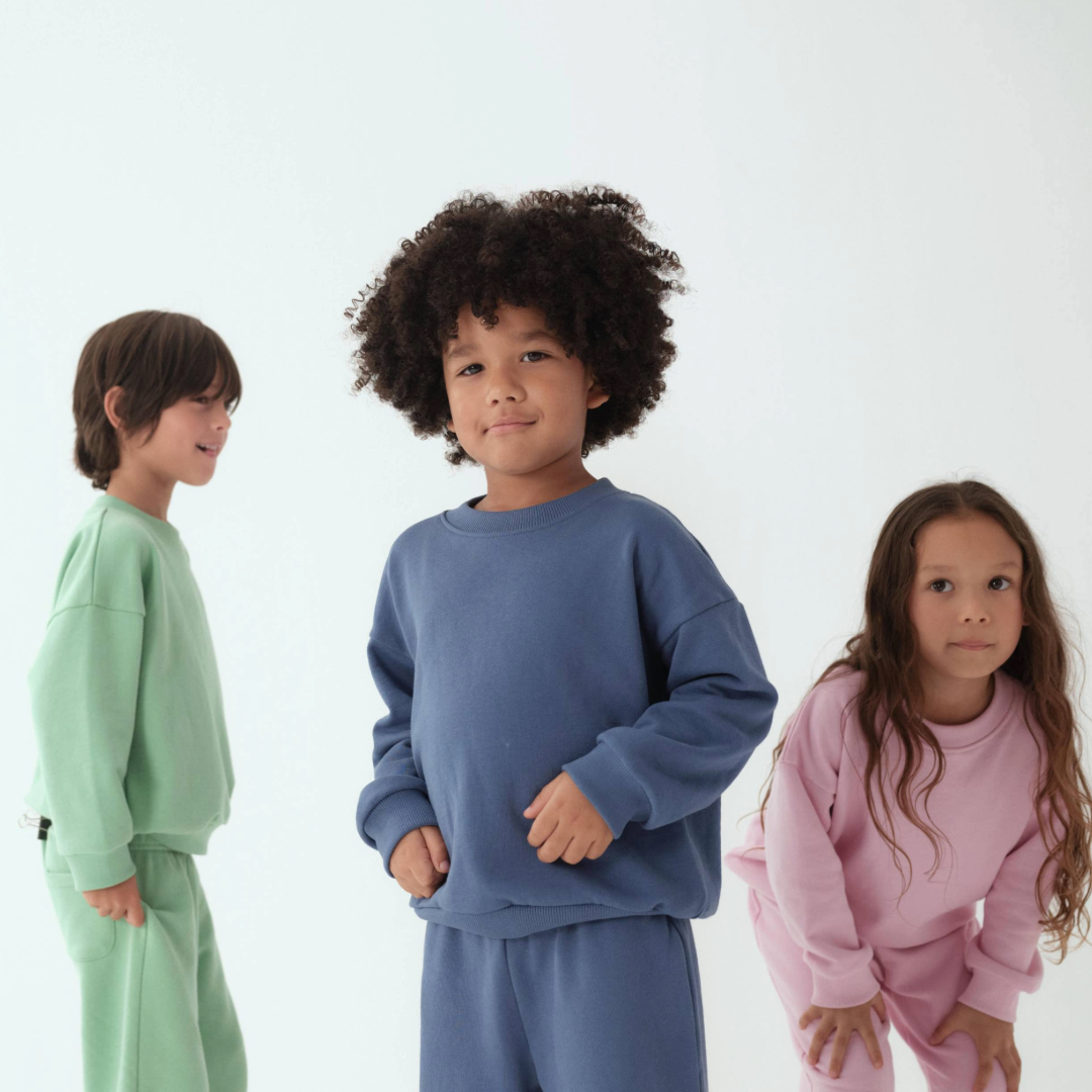 Solid Kids Sweatshirt In Navy Blue