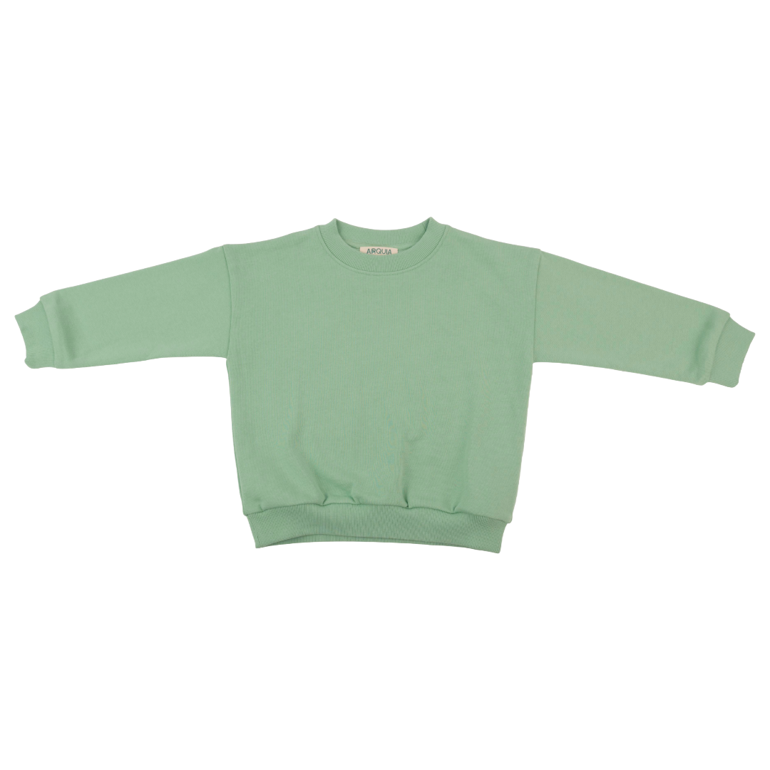 Solid Kids Sweatshirt In Grass Green