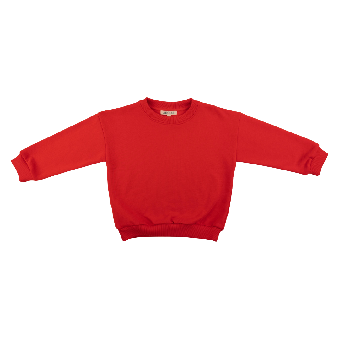 Solid Kids Sweatshirt In Engine Red