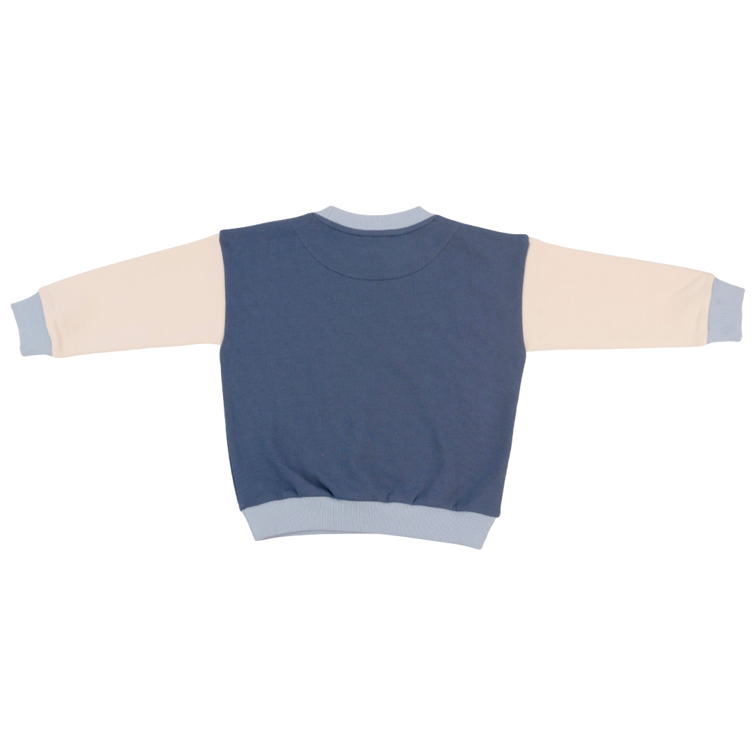 3-tone Sweatshirt In Blue Trio