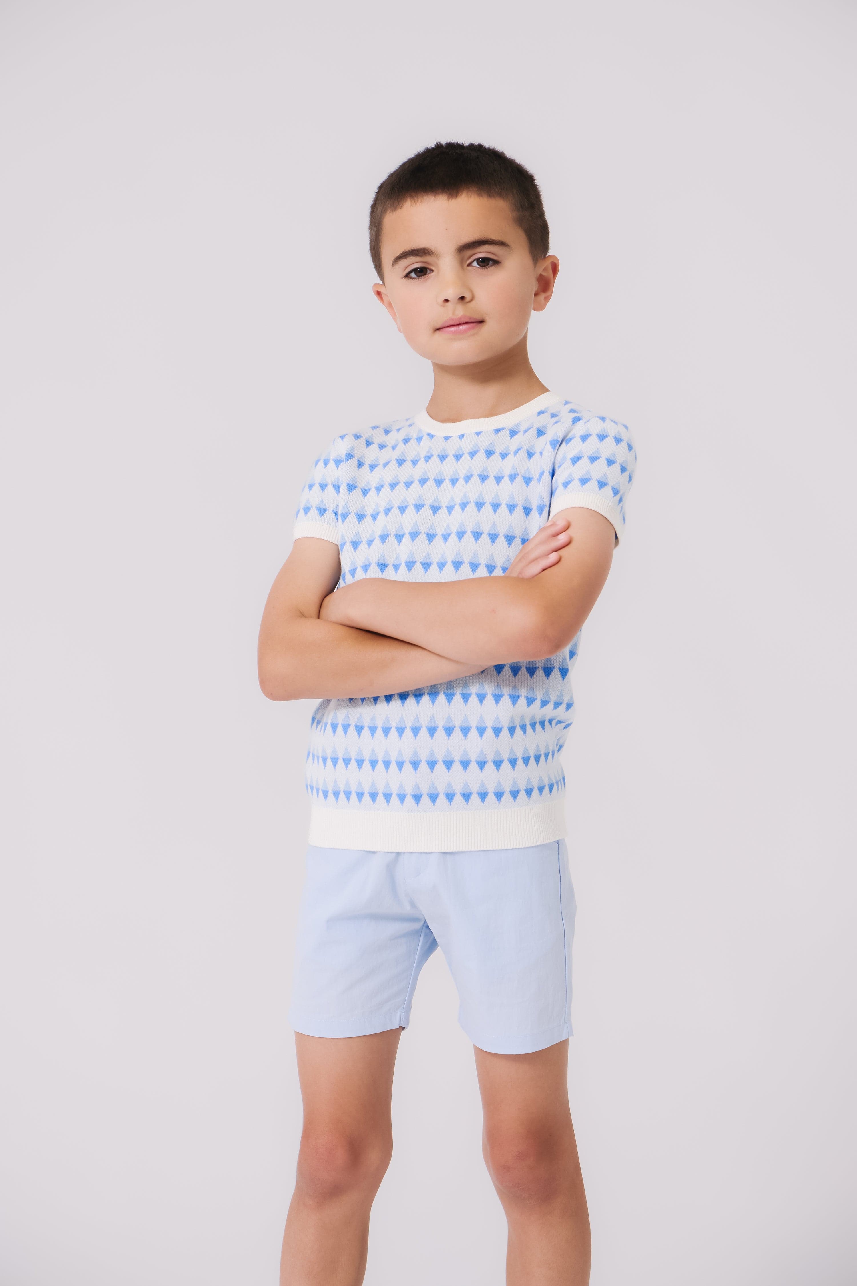 Polished Cotton Shorts Ss26 - Light Blue