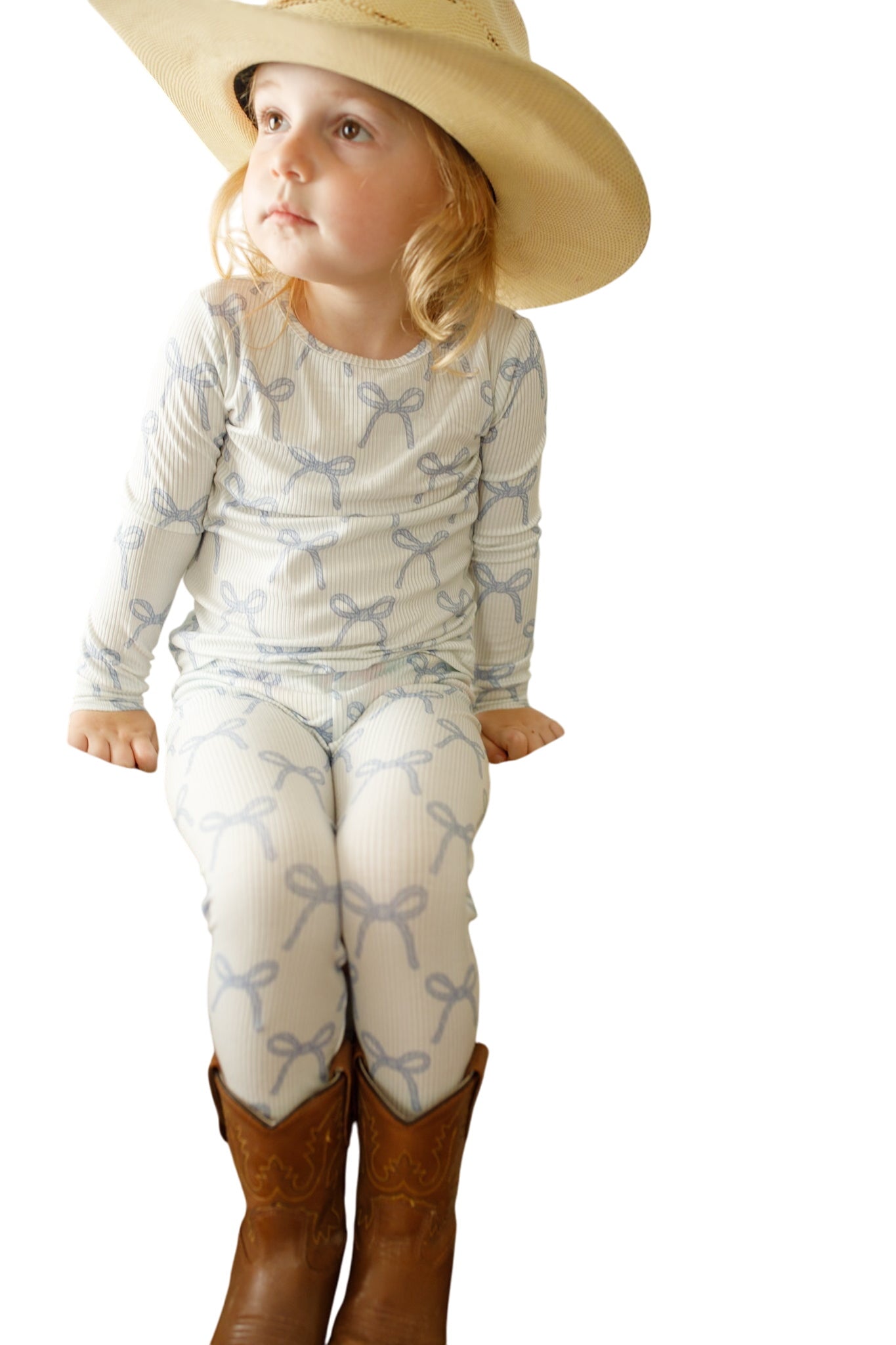 Blue Belle 2pc Ribbed Bamboo Pajamas