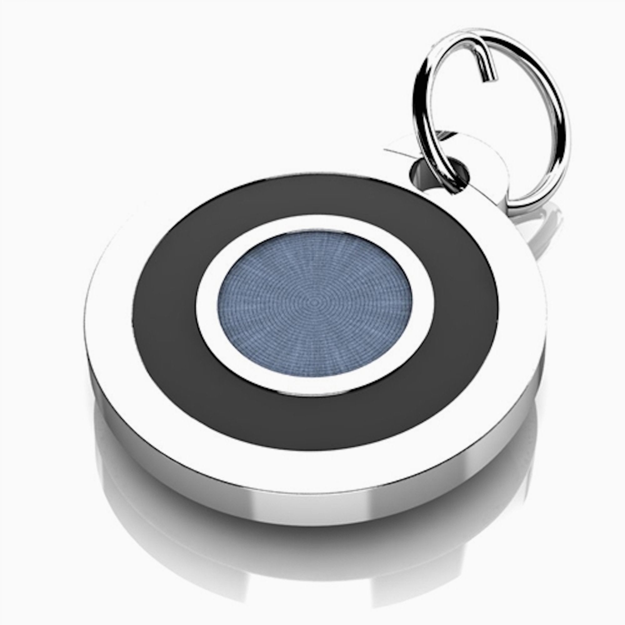 Round Enamel Sterling Silver Keychain By Krysaliis