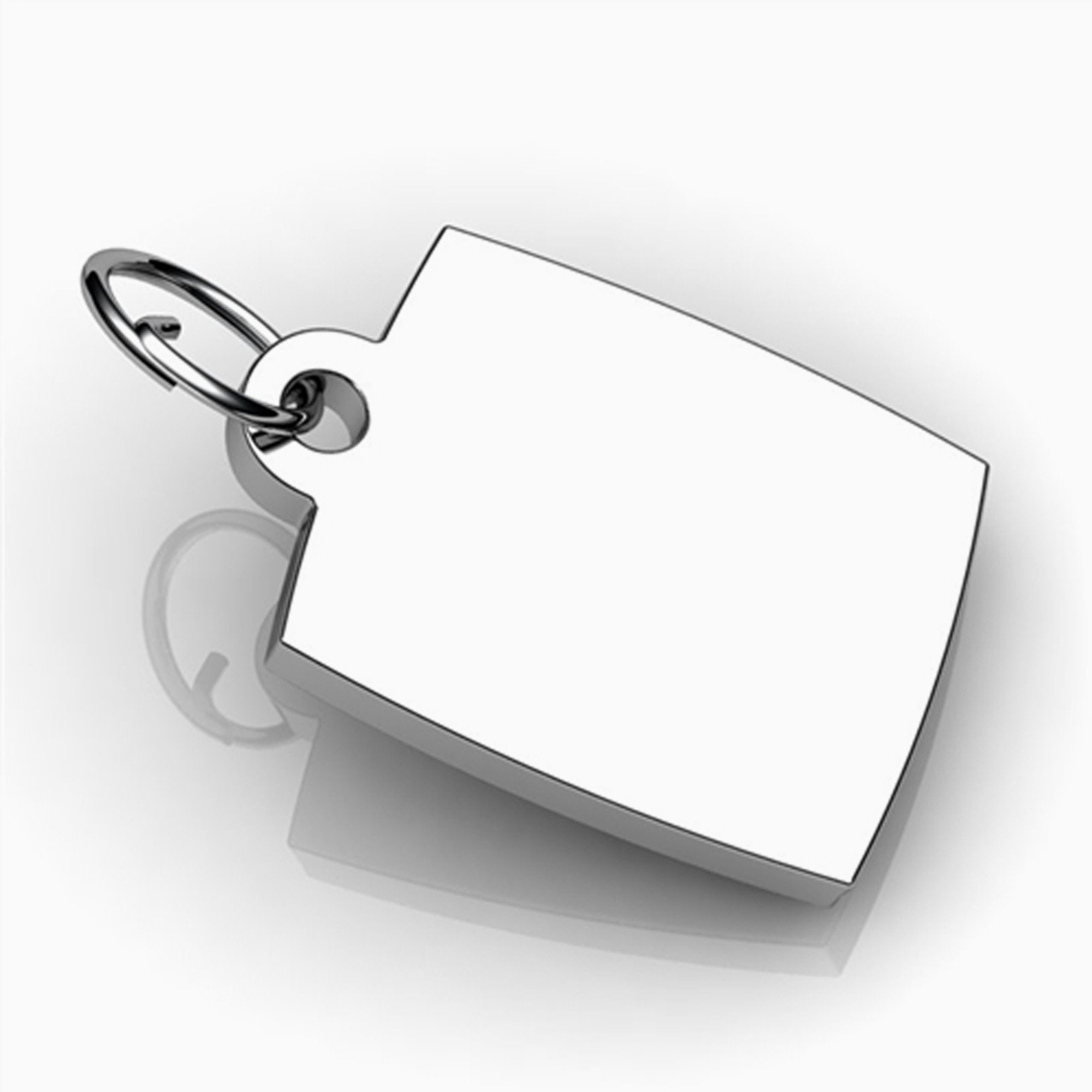 Rectangle Sterling Silver Keychain By Krysaliis