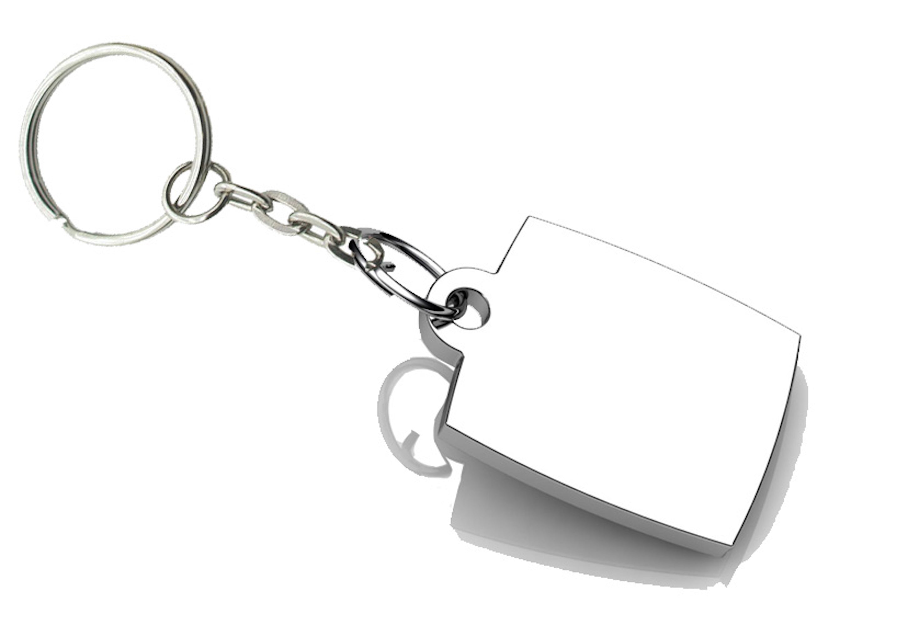 Rectangle Sterling Silver Keychain By Krysaliis