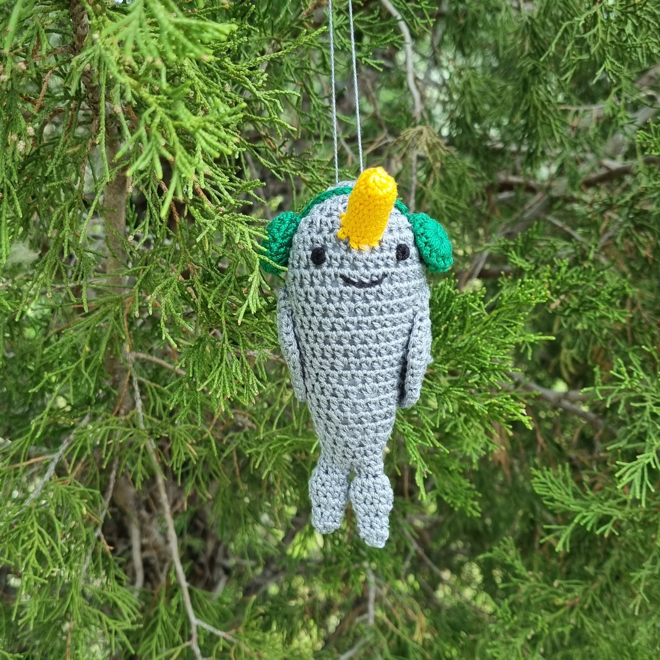 Crochet Narwhal Ornament