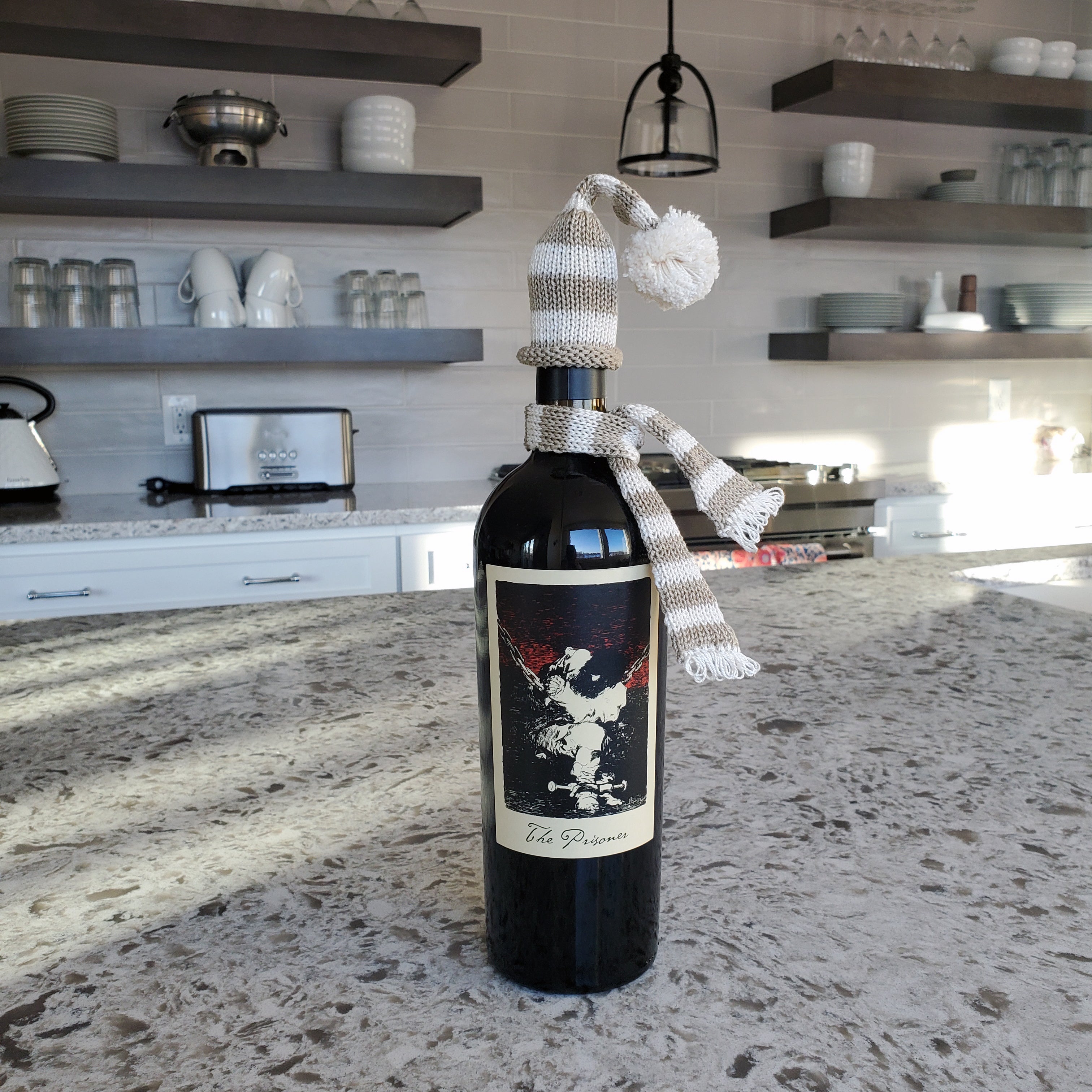 Wine Bottle Topper In Ecru
