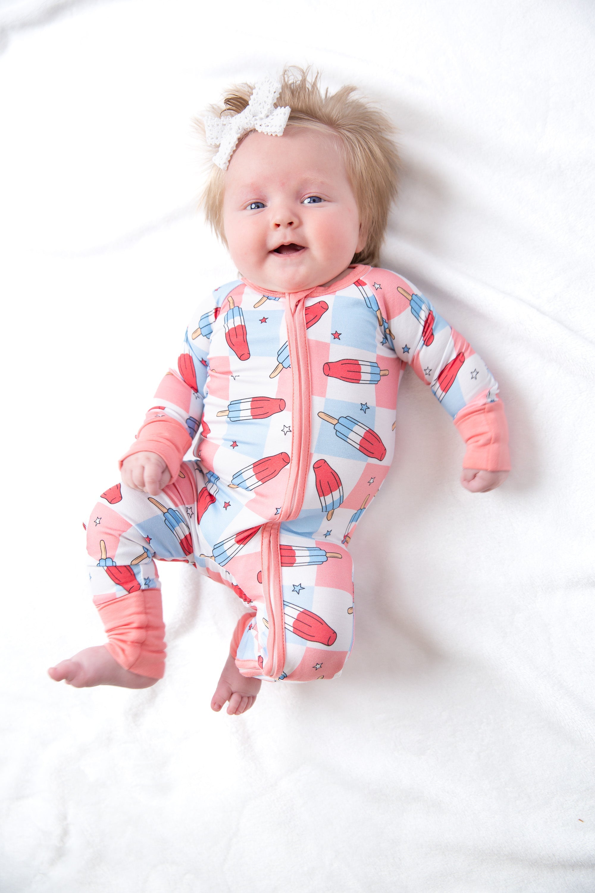 Patriotic Popsicles Bamboo Zipper Romper