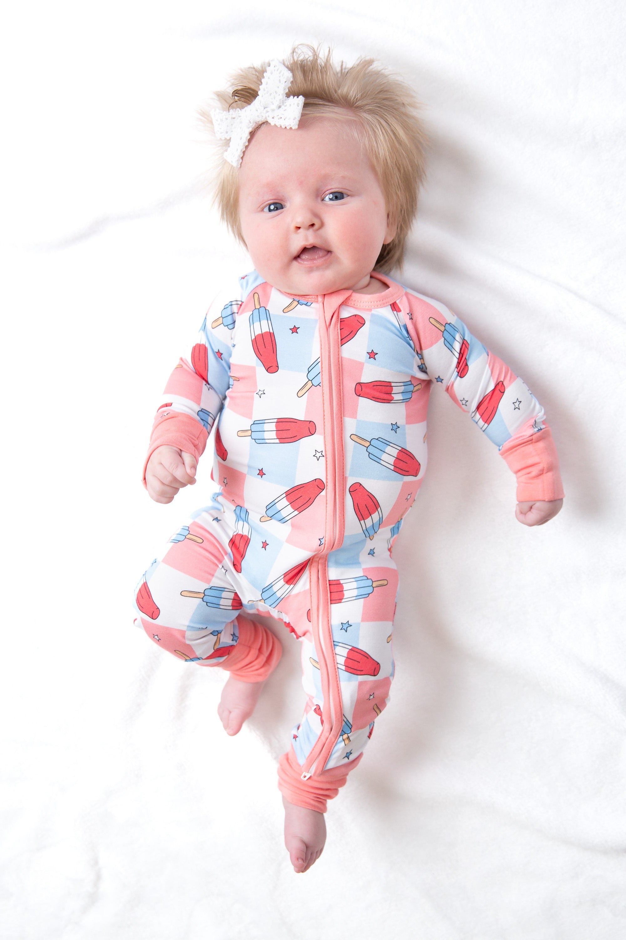 Patriotic Popsicles Bamboo Zipper Romper