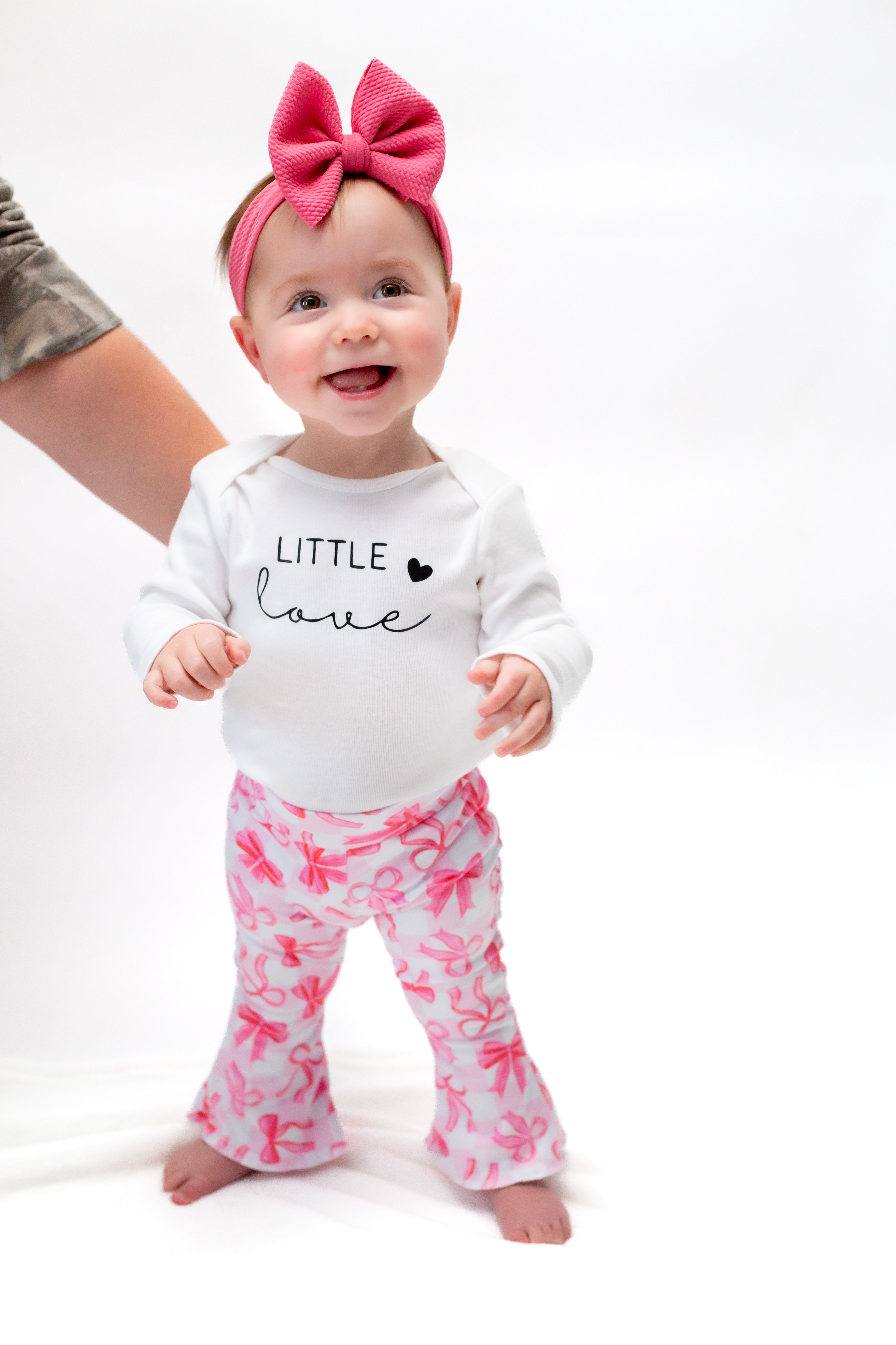 Little Love Pink Bows Bell Bottom Outfit