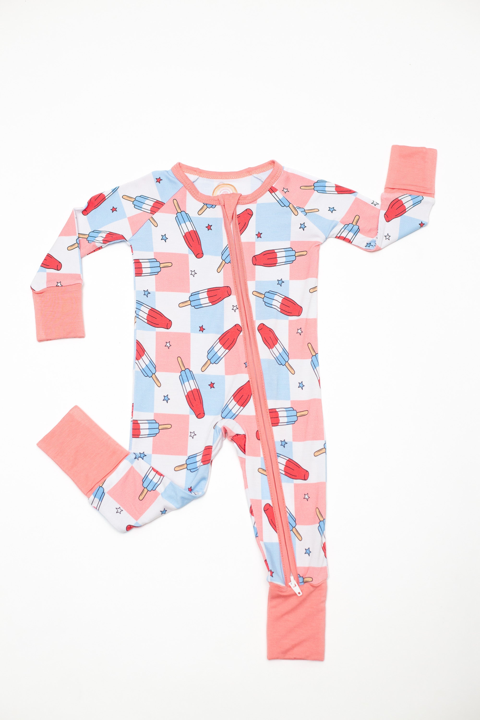 Patriotic Popsicles Bamboo Zipper Romper