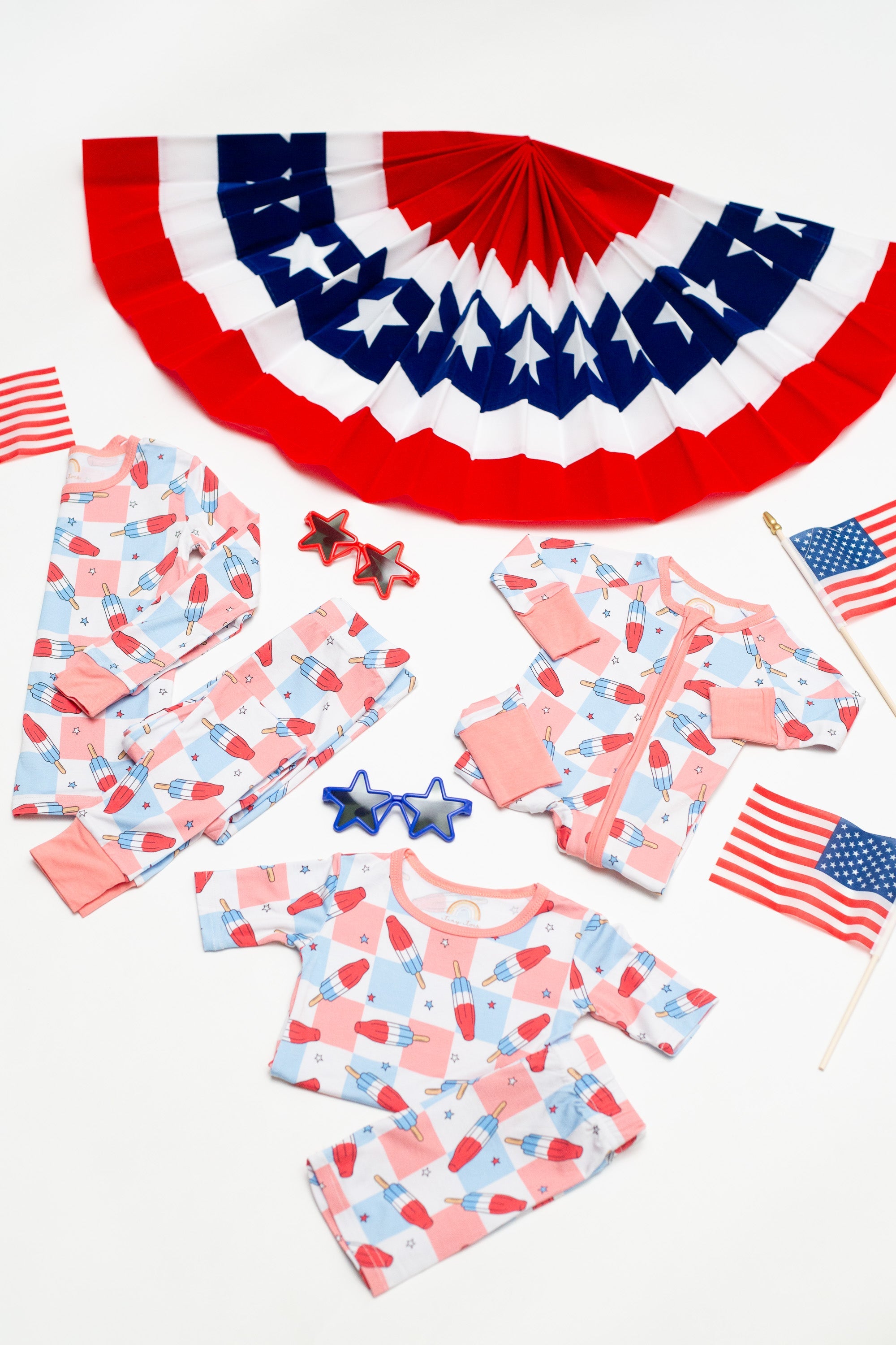 Patriotic Popsicles Bamboo Toddler 2 Piece Set