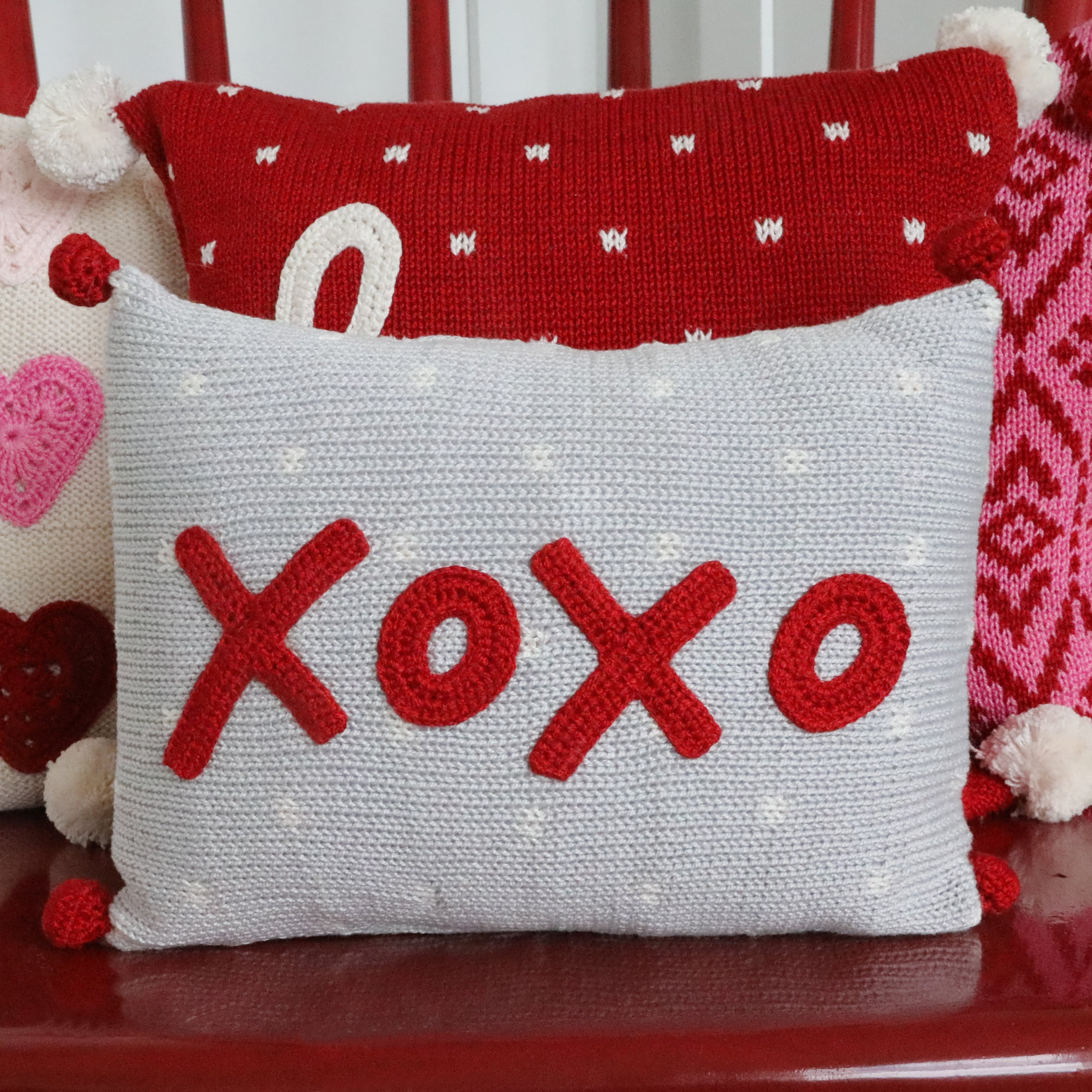 Xoxo Mini Pillow, Red