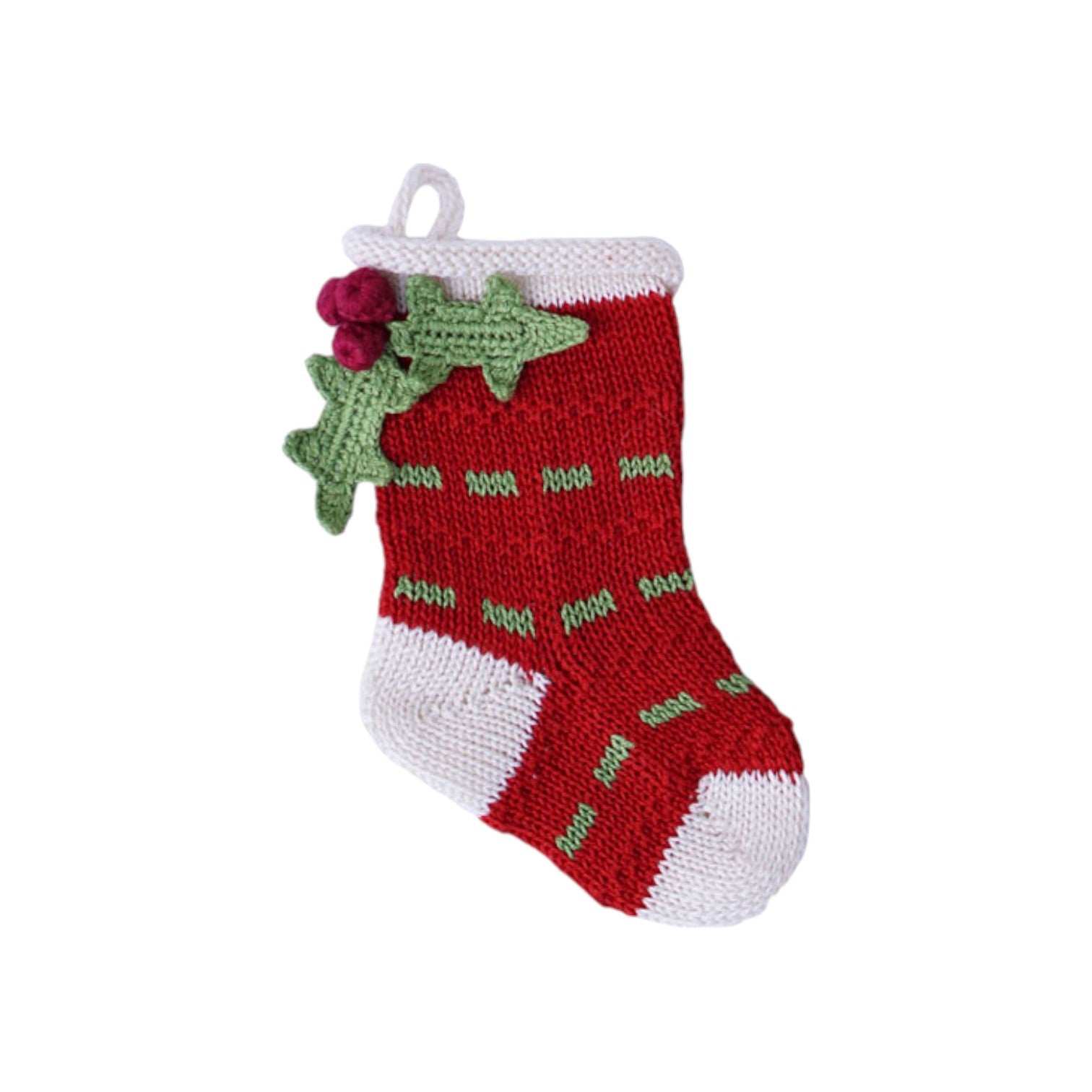 Mini Holly Stocking, Red