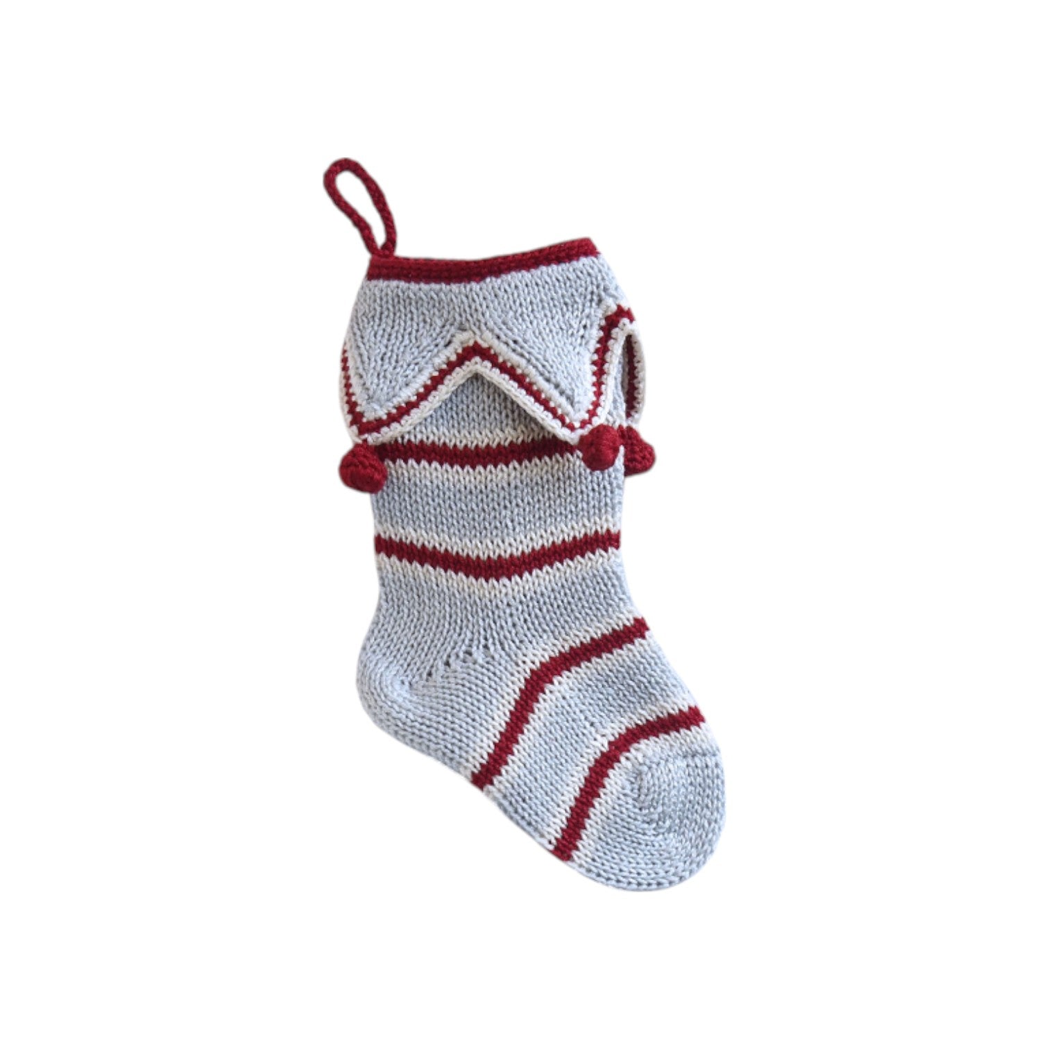 Mini Elf Cuff Stocking, Grey