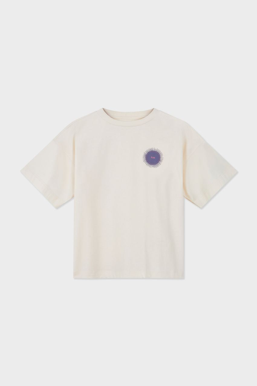 Relaxed Organic Cotton T-shirt With Sow Sun Print
