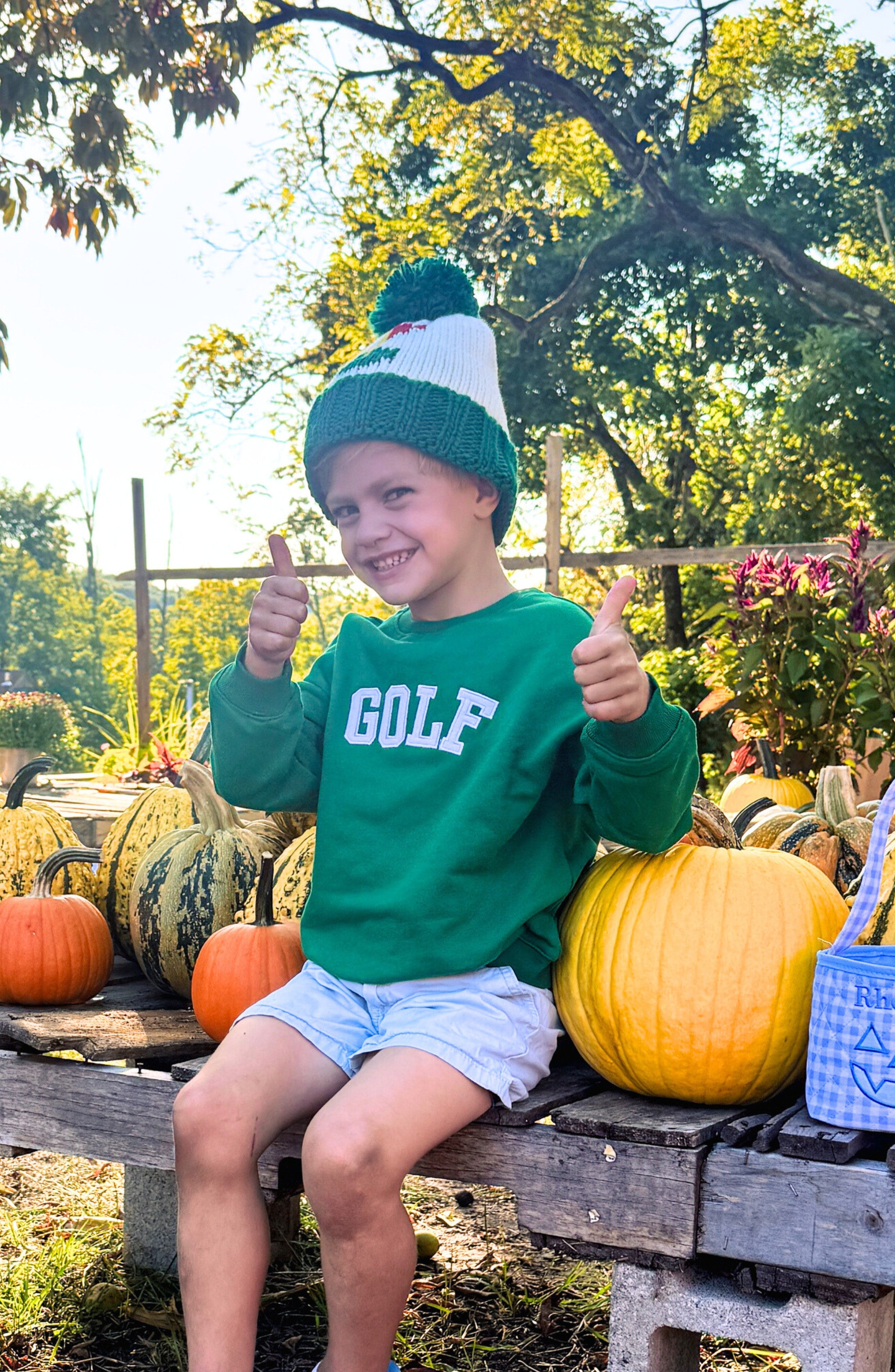 Golf Flag Bobble Hat, Green