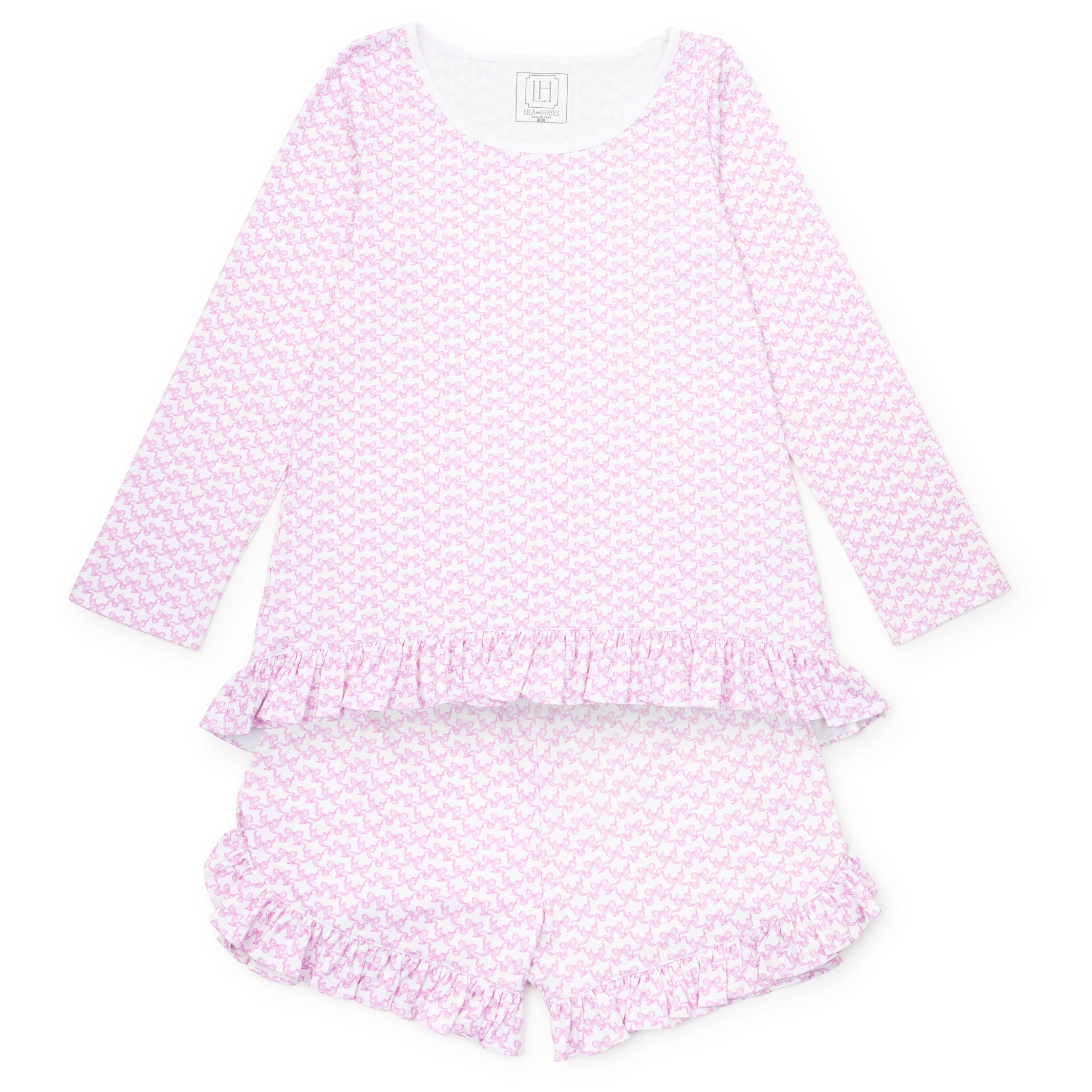 Kathryn Women's Pajama Short Set Pretty Pink Bows